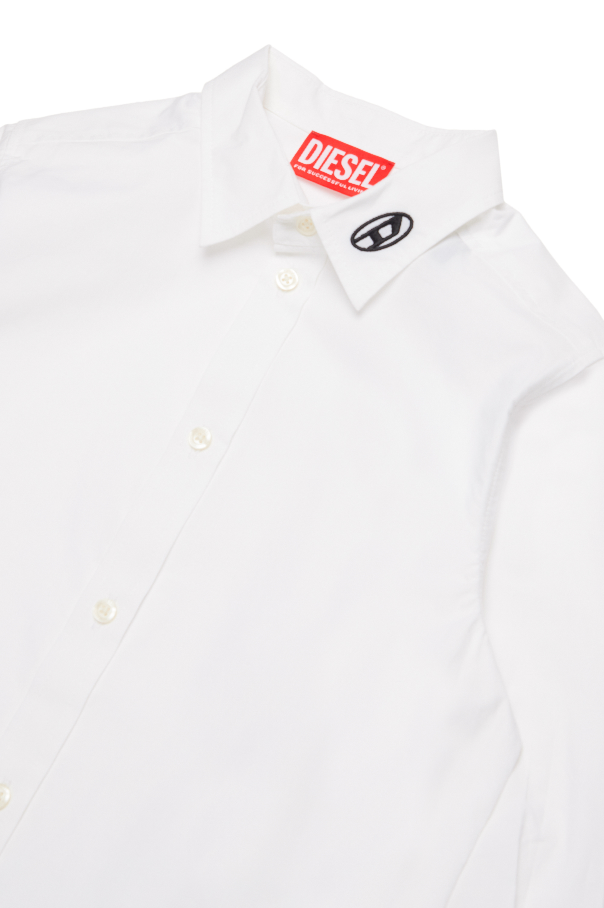 Diesel - CPINGO, Uomo Camicia a maniche lunghe con logo Oval D ricamato in Bianco - Image 3