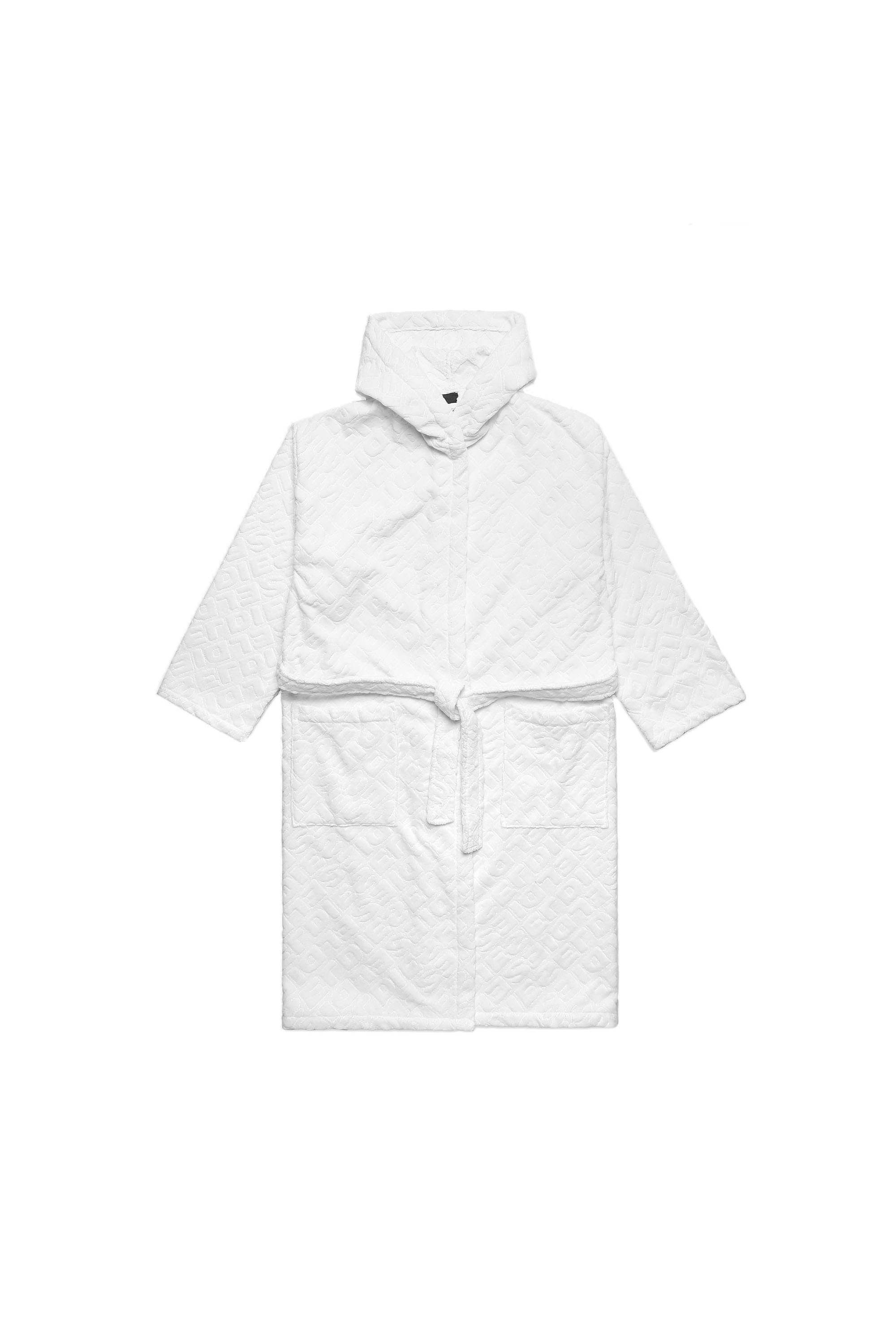 Diesel - ACC  3DLOGO     CAP S/M, Accappatoio con cappuccio 3D LOGO, S/M Unisex in Bianco - 2