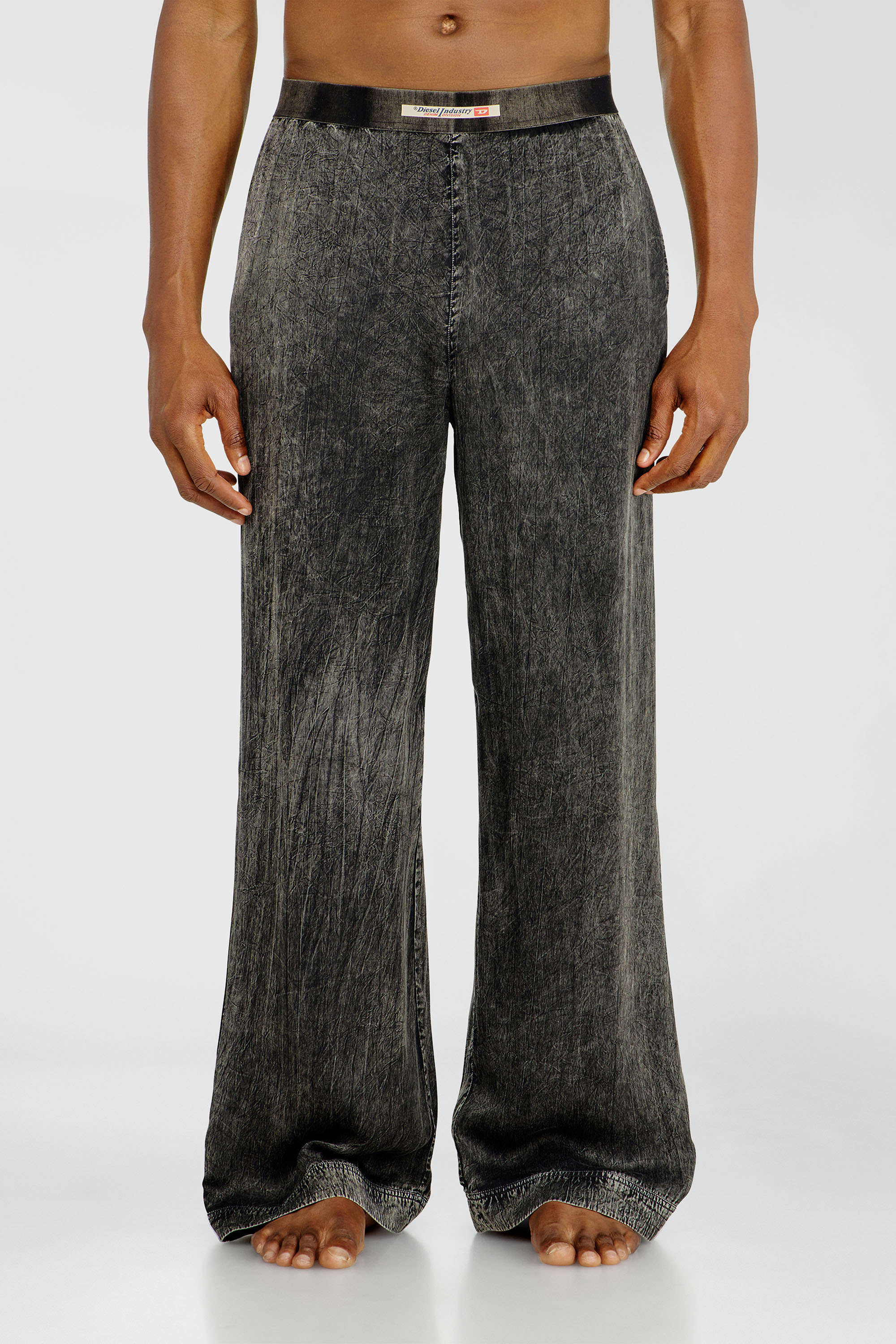 Diesel - ZAYNE-DNM, Man's Viscose pants with a fluid fit in Dark grey - 1
