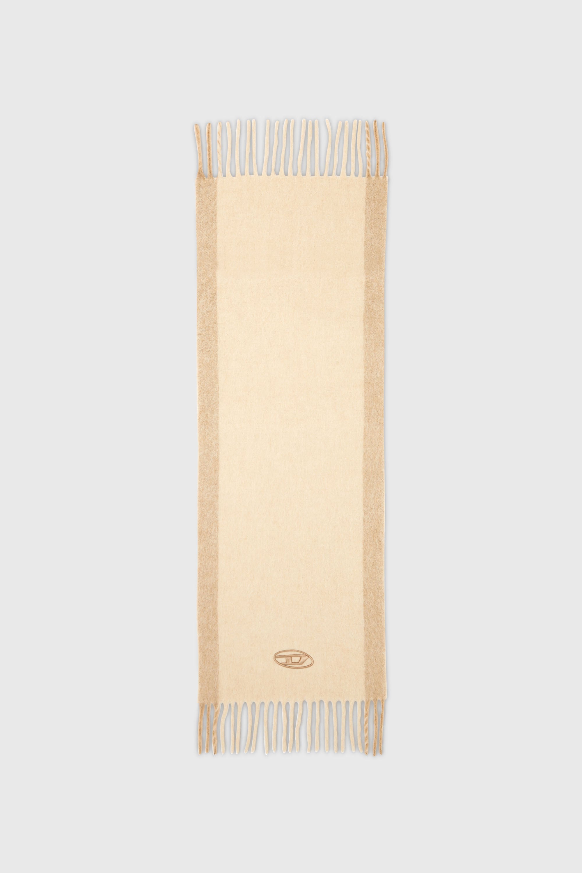 Diesel - S-OLID, Sciarpa in misto lana con righe a contrasto Uomo in Beige - 2