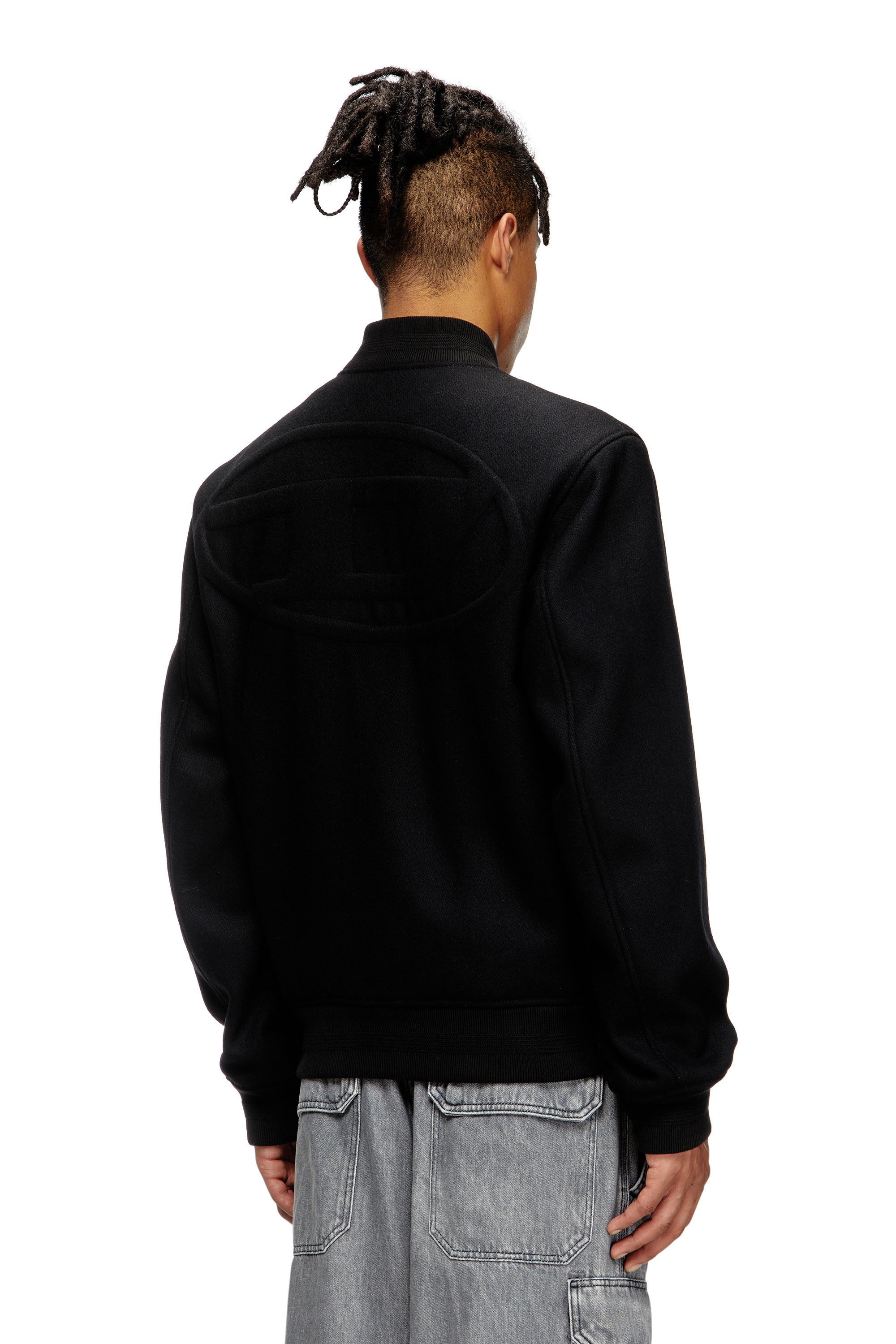 Diesel - J-ARRY, Giacca bomber imbottita in misto lana Uomo in Nero - 4