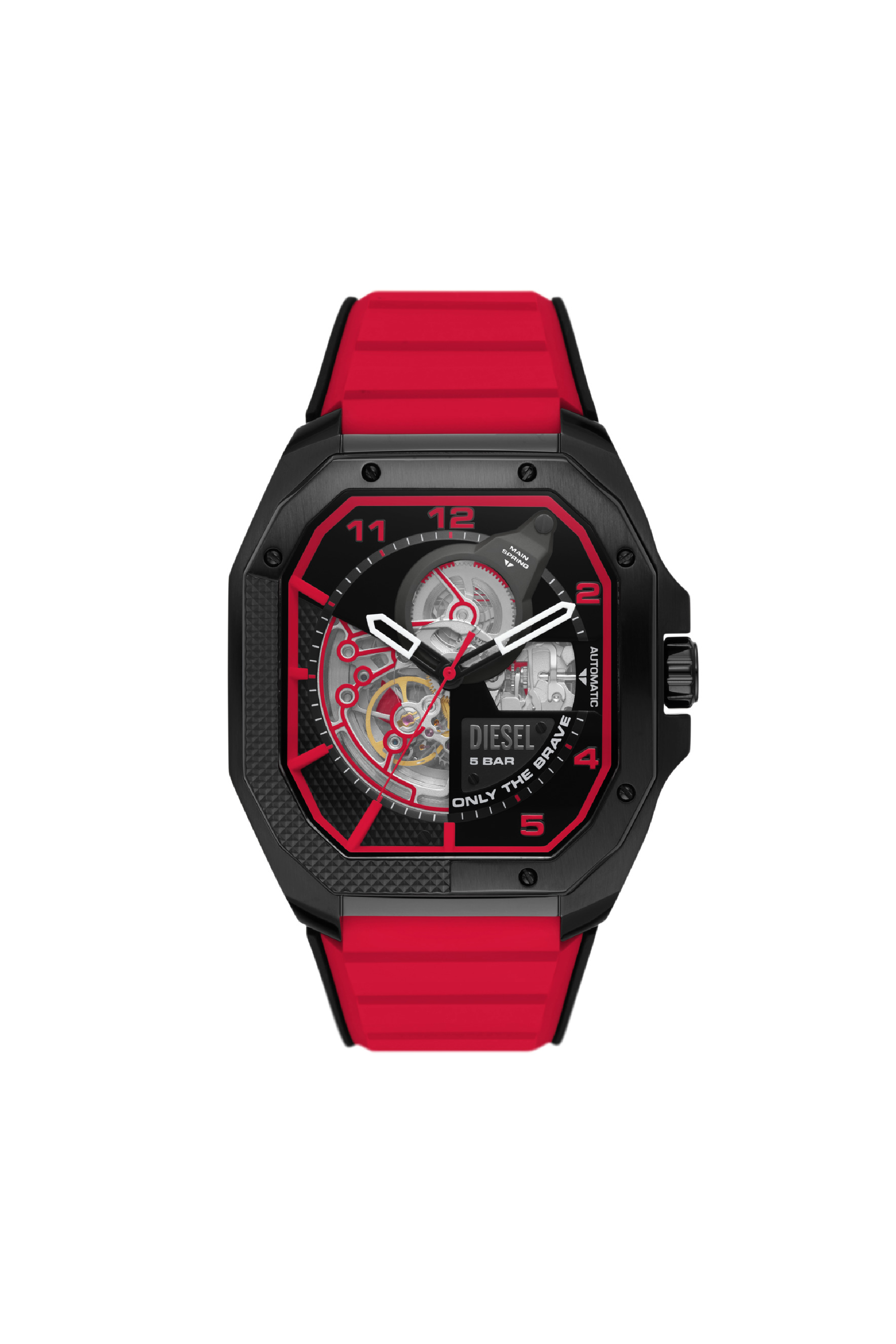 Diesel - DZ7469, Orologio Flayed in silicone Uomo in Rosso - 1