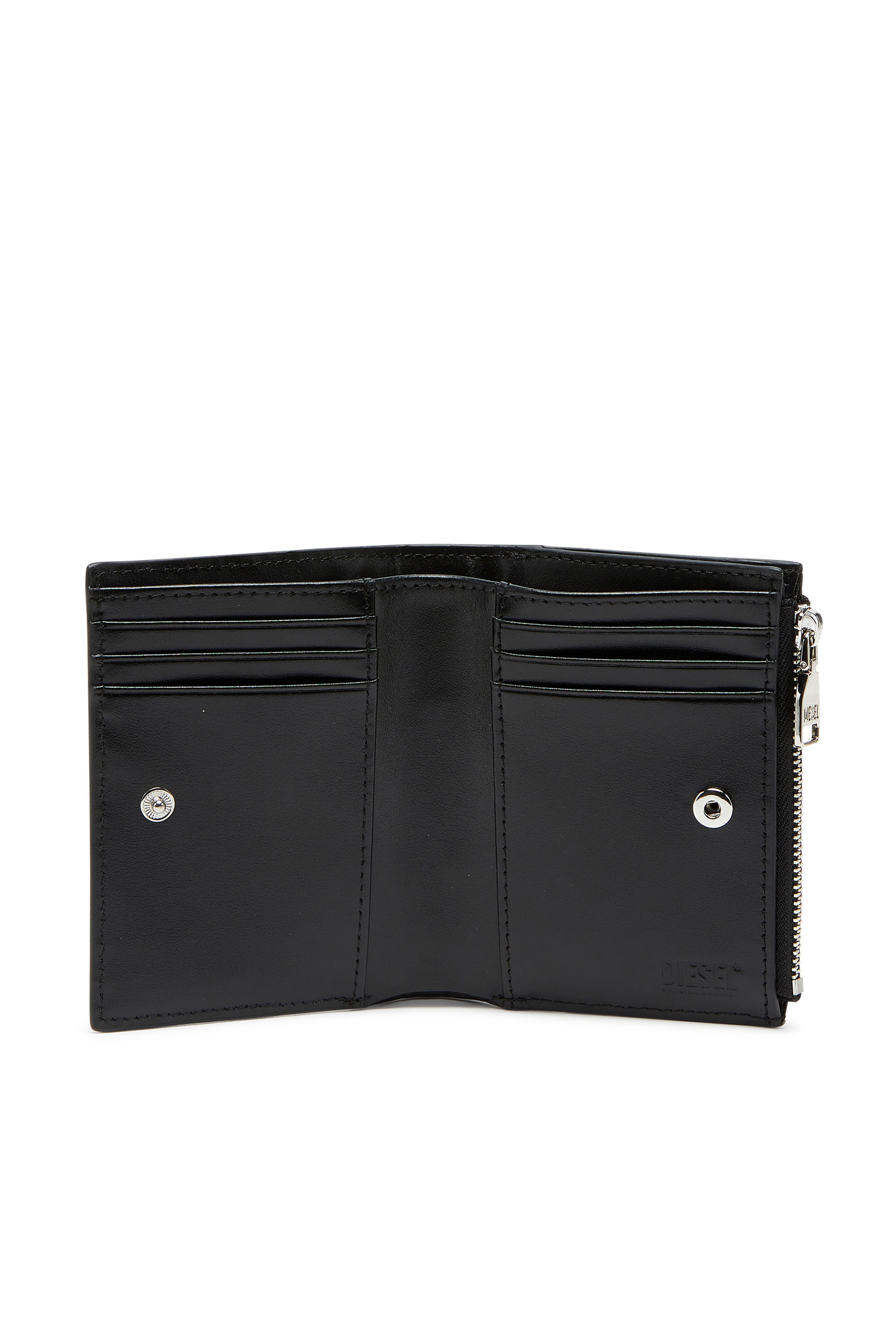 Diesel - PLAY BI-FOLD ZIP II, Portafoglio piccolo in pelle lucida Donna in Nero - 3