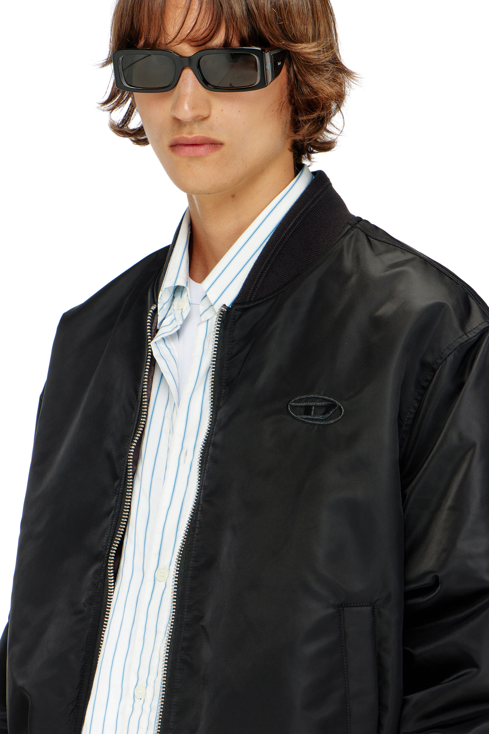 Diesel - W-TYPE-D1, Giacca bomber imbottita con ricamo Oval D Uomo in Nero - 5