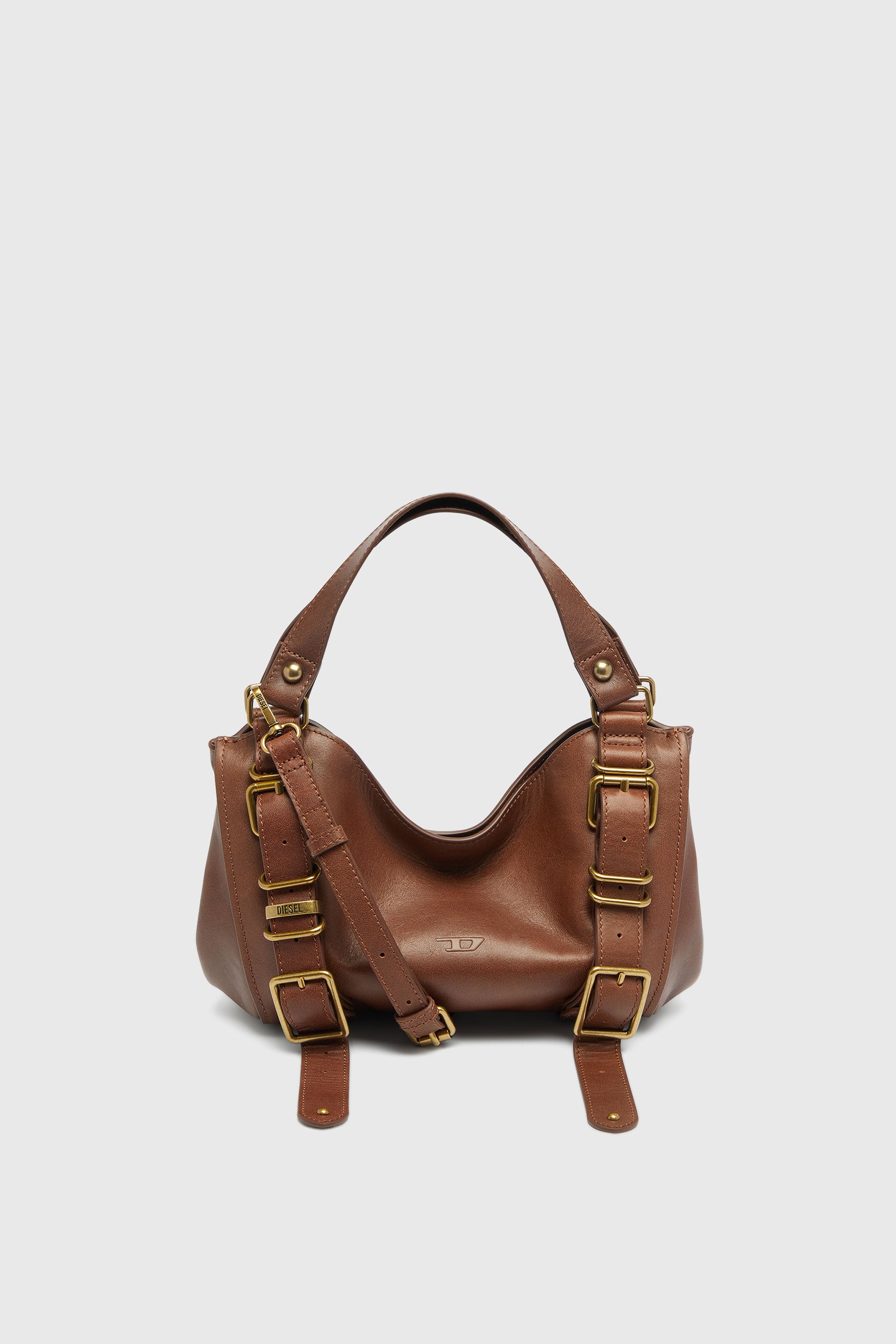 Diesel - D-ONE TOPHANDLE S, D-One-Borsa piccola a mano in pelle trattata Donna in Marrone - 2