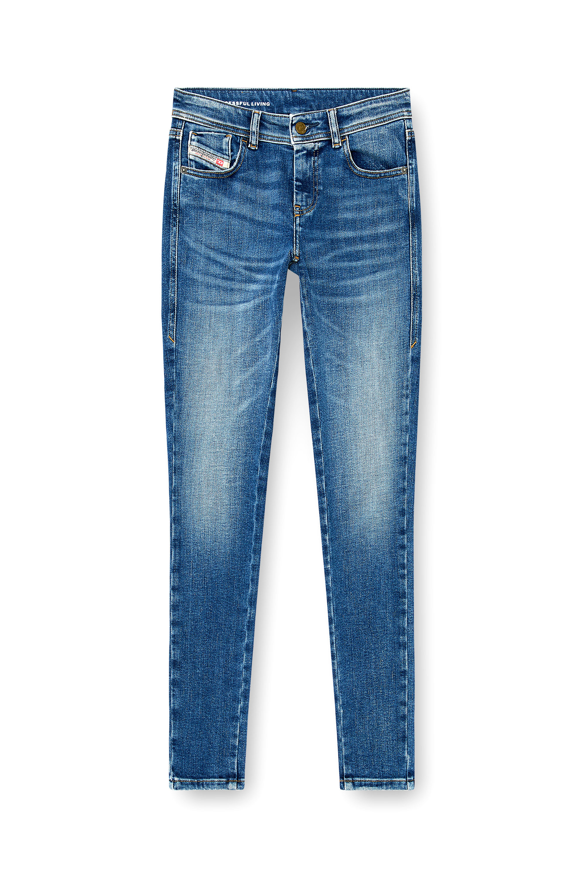 Diesel - Skinny Jeans 2017 Slandy 09P71 Donna, Blu medio - Image 3