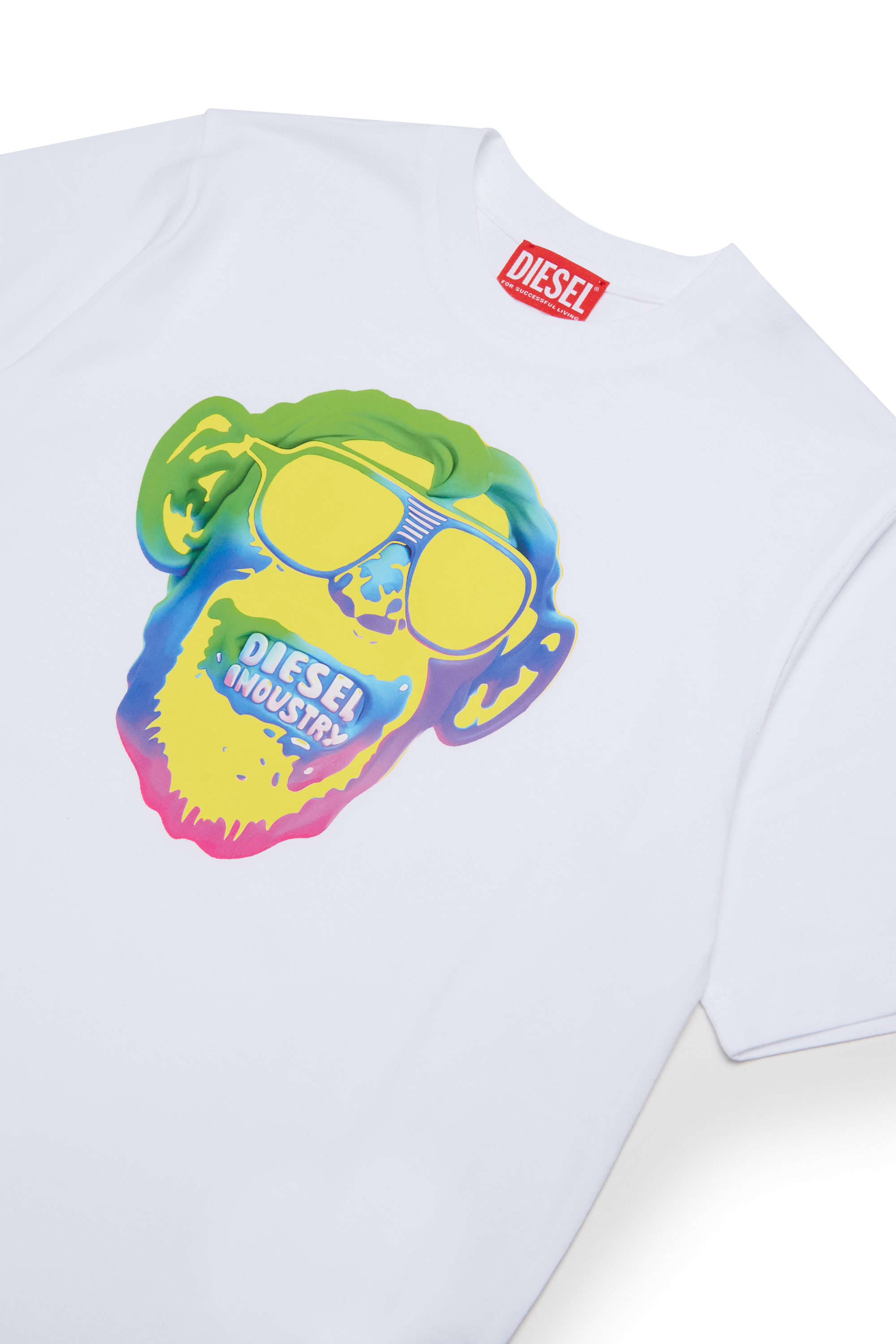 Diesel - TMONKEY OVER, T-shirt con stampa scimmia Uomo in Bianco - 3