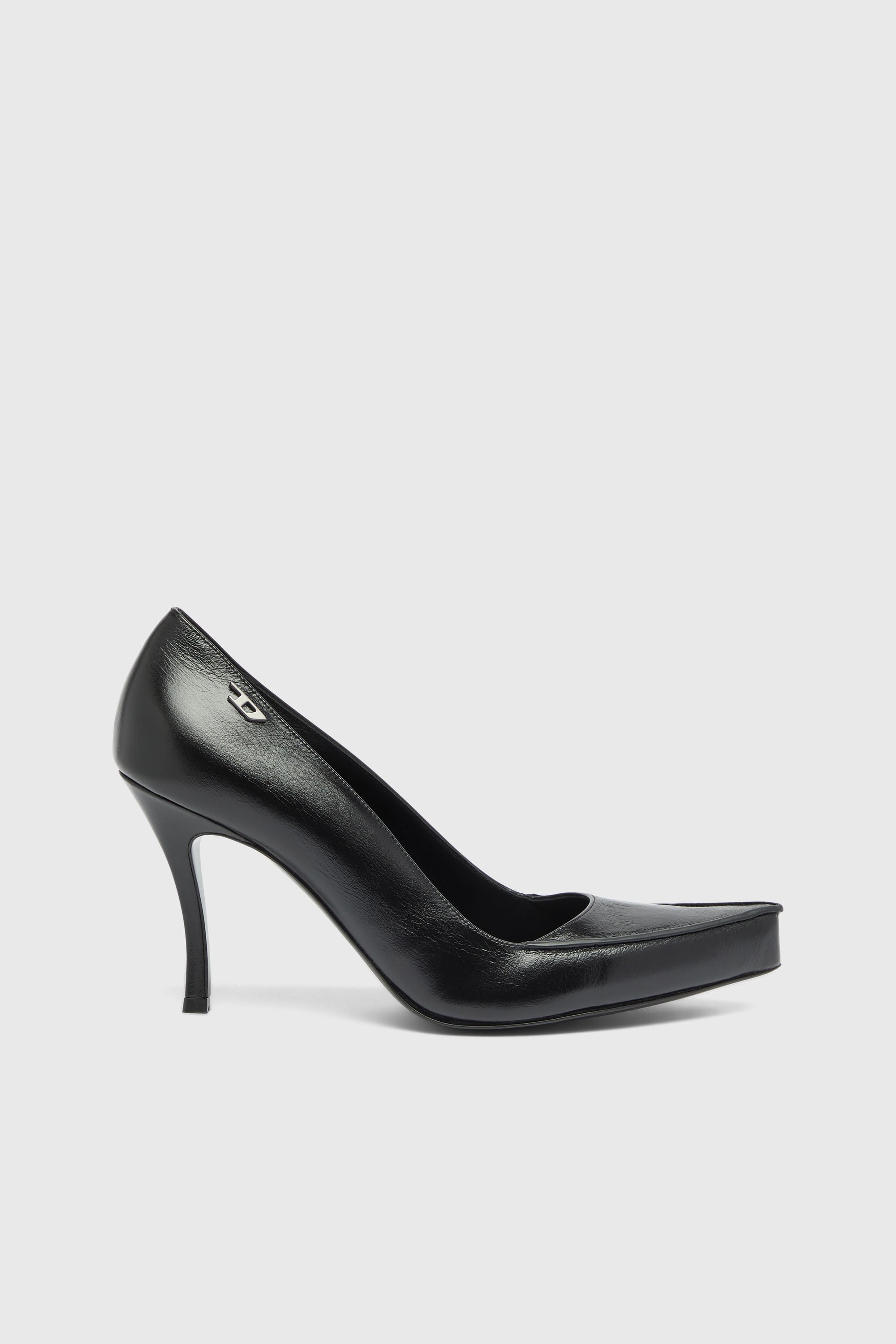 Diesel - D-LUCETTE-90-PUMP D, D-Lucette-D&eacute;collet&eacute; in pelle Donna in Nero - 1