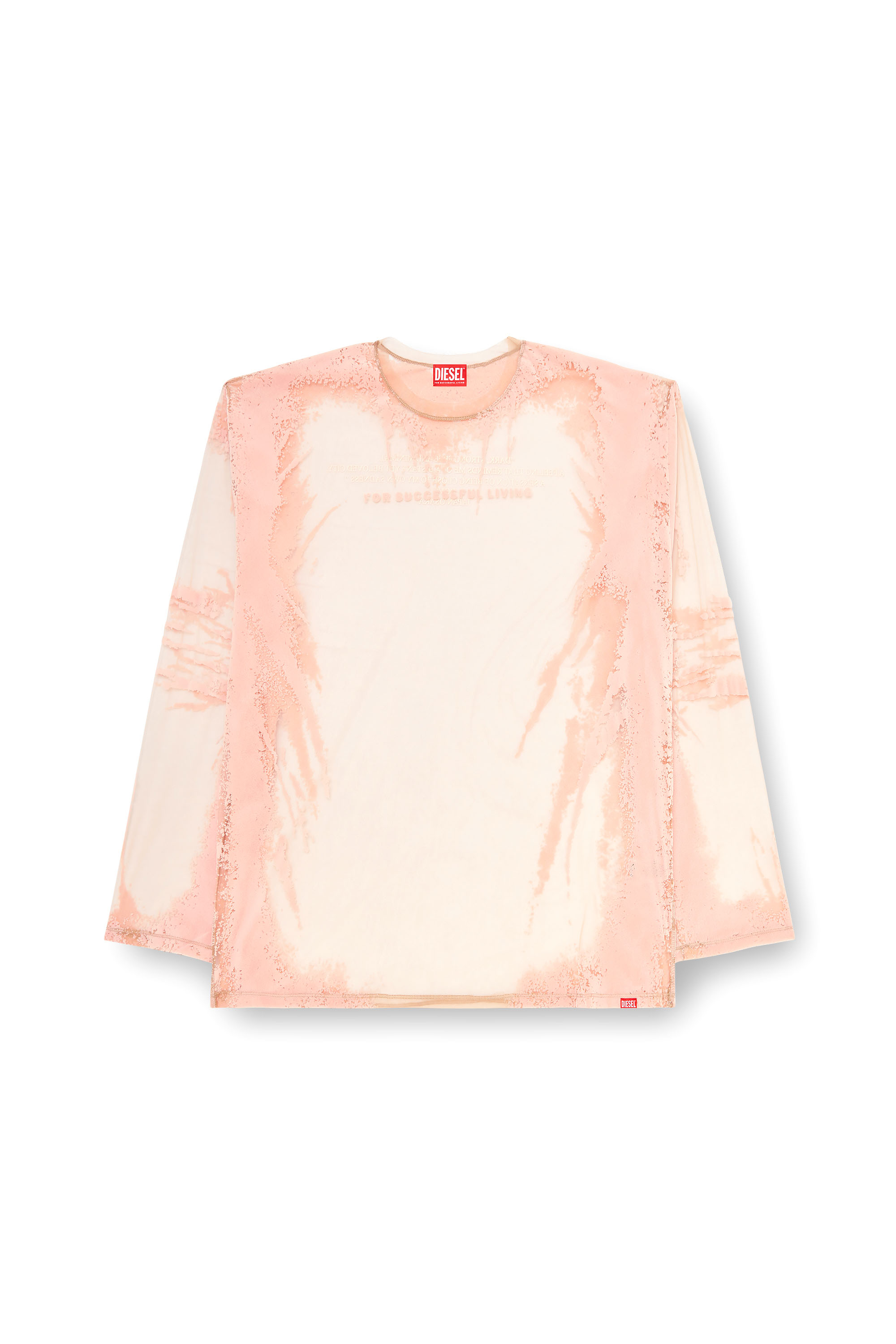 Diesel - T-HASSAN-LS-A, T-shirt a maniche lunghe in nylon con stampa DJ Unisex in Rosa - 2