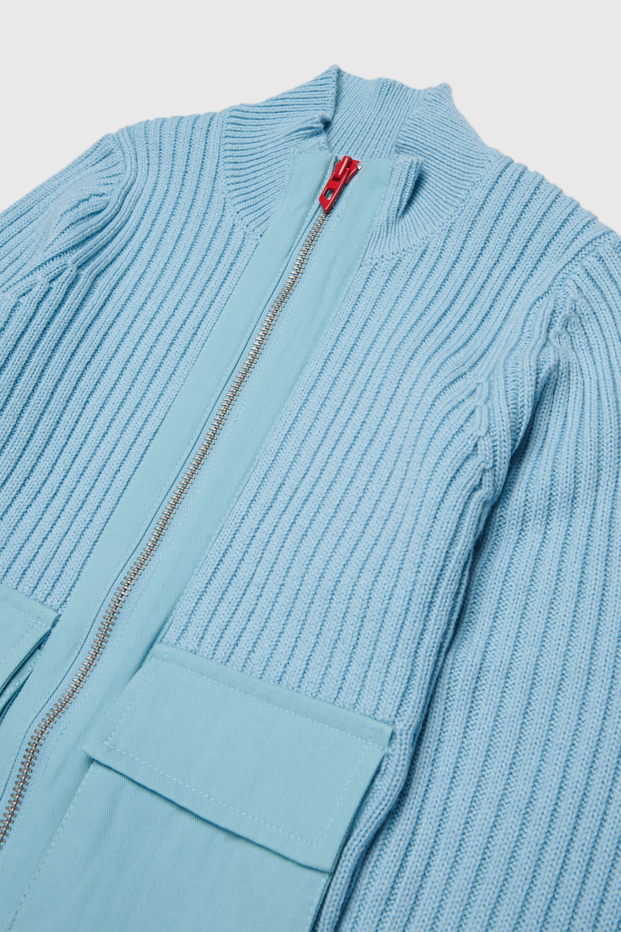 Diesel - KAMMY, Cardigan zip in misto lana con tasche Donna in Blu - 3
