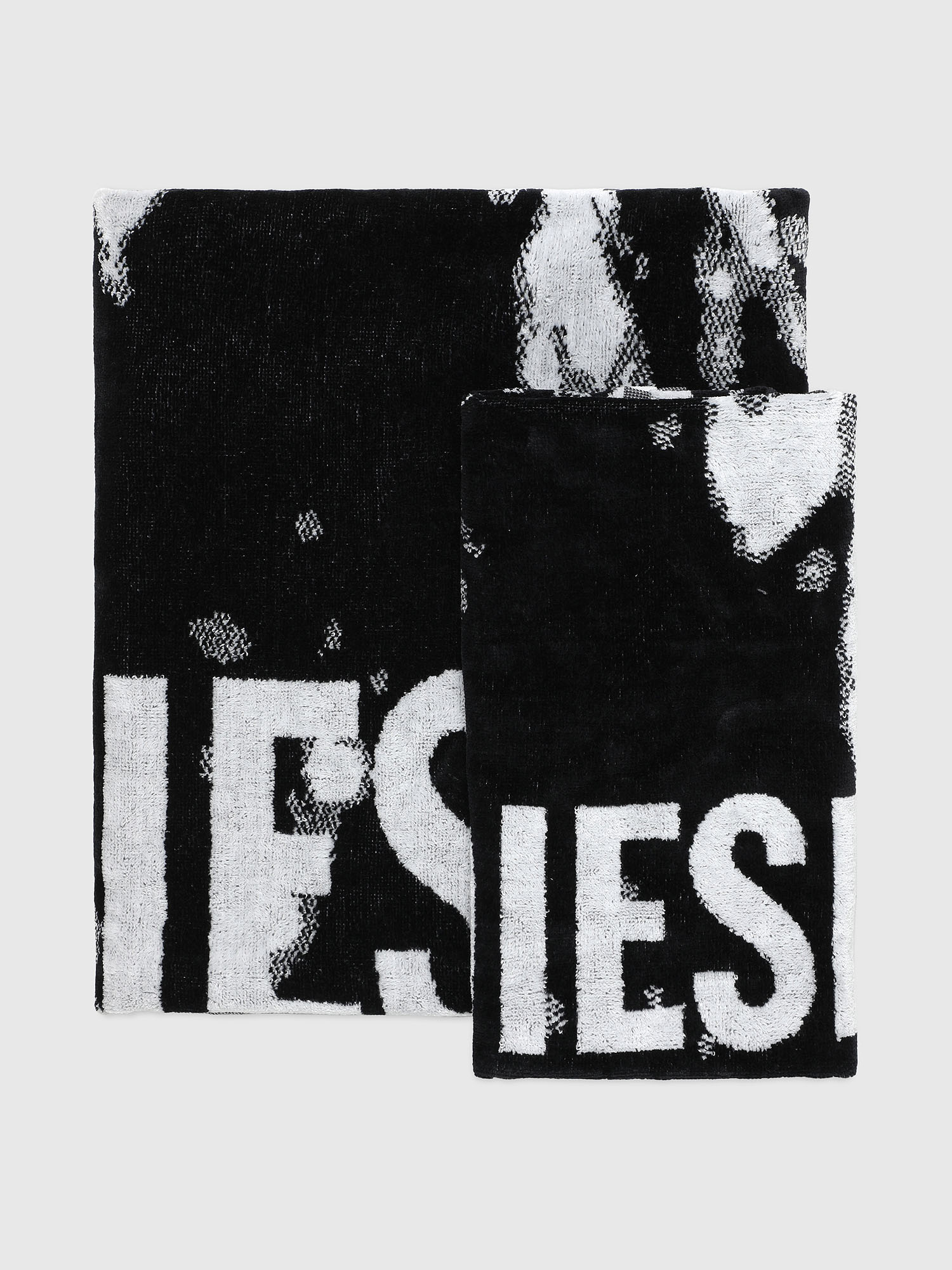 Diesel - COPP FLORASHADOW    1+1, Coppia di asciugamani  in spugna FLORALSHADOW Unisex in Nero - 1