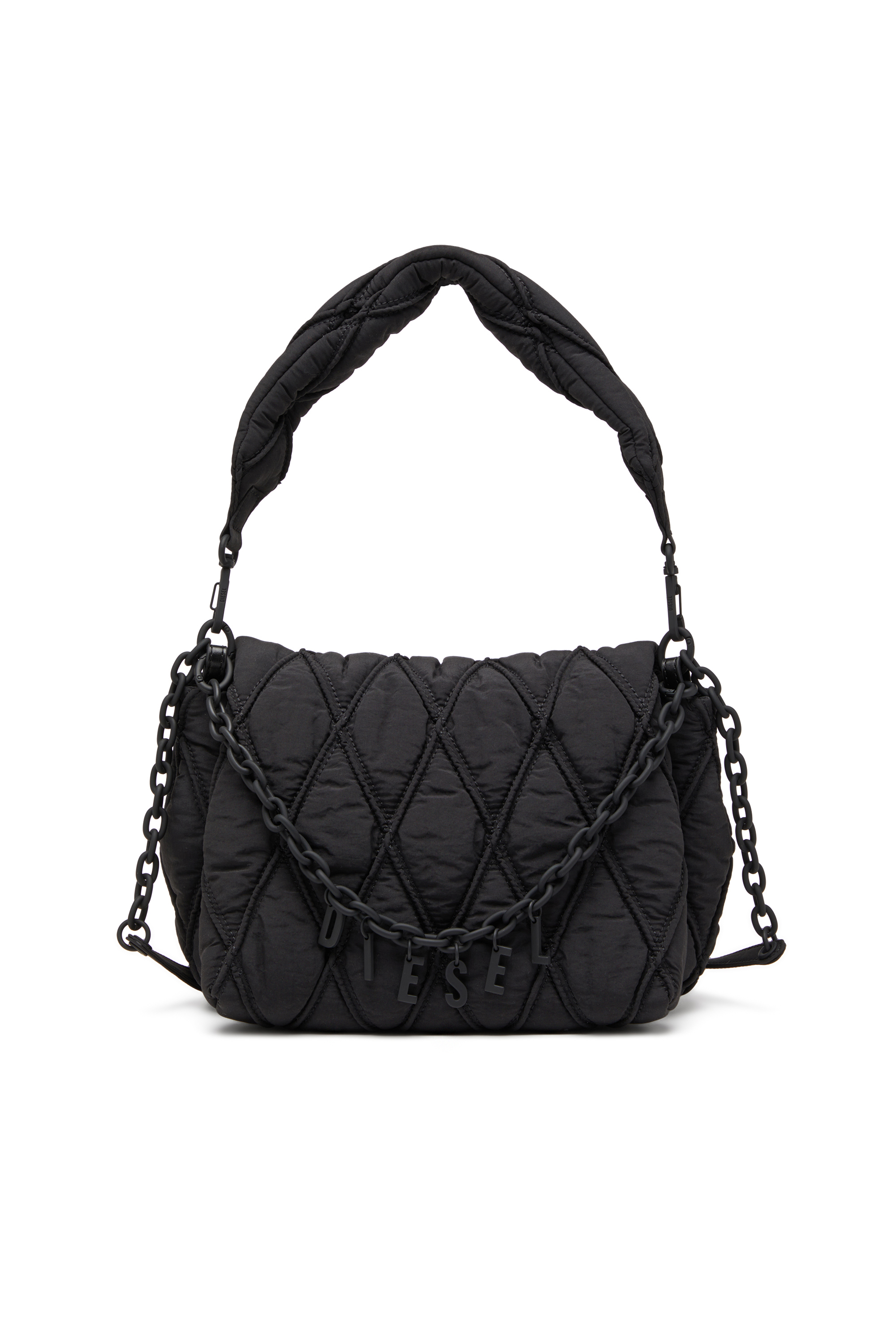 Diesel - CHARM-D SHOULDER M, Borsa a spalla in nylon trapuntato Donna in Nero - 2