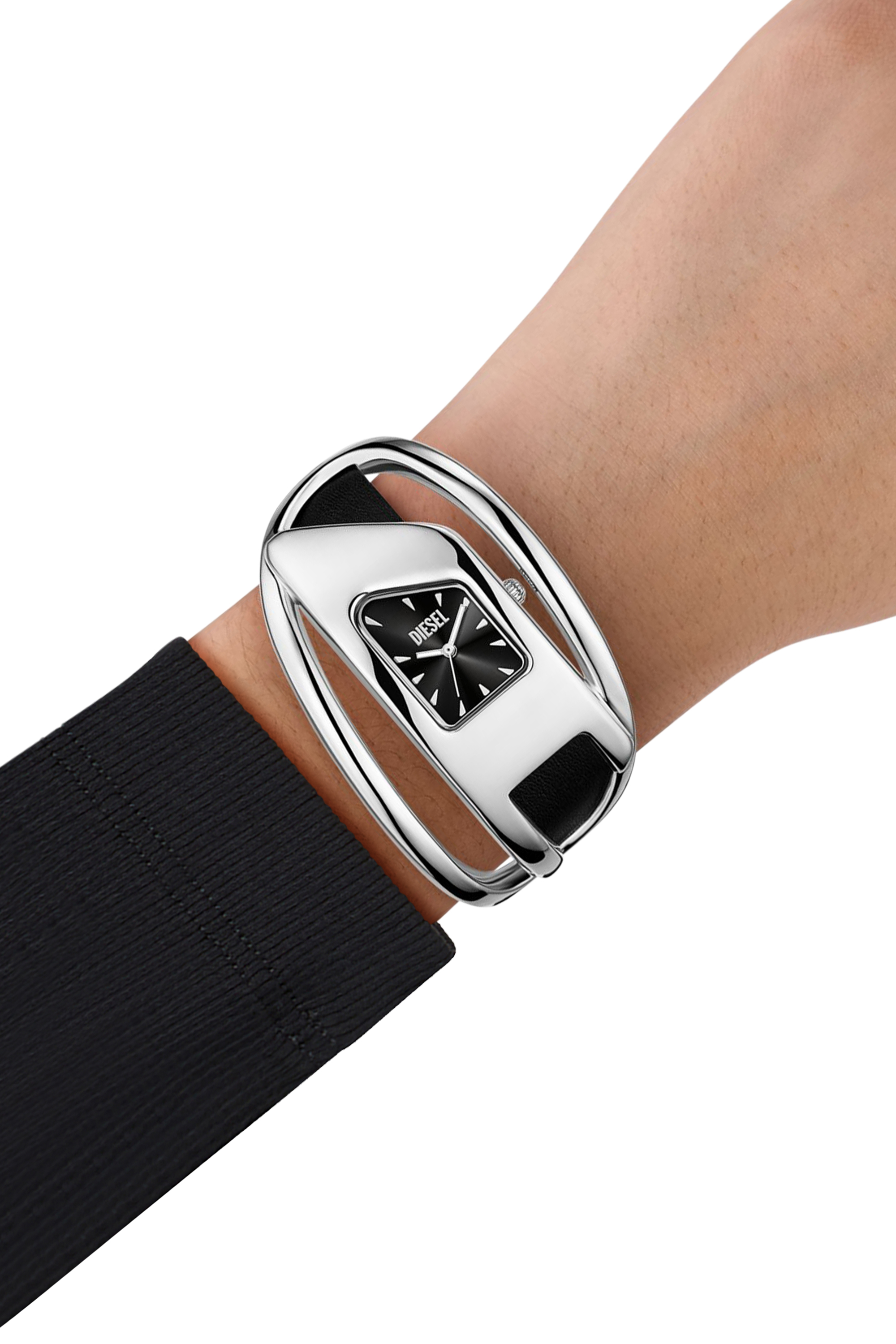 Diesel - DZ5627 WATCH, Orologio Wrap-D in pelle nera Donna in Argento - 4