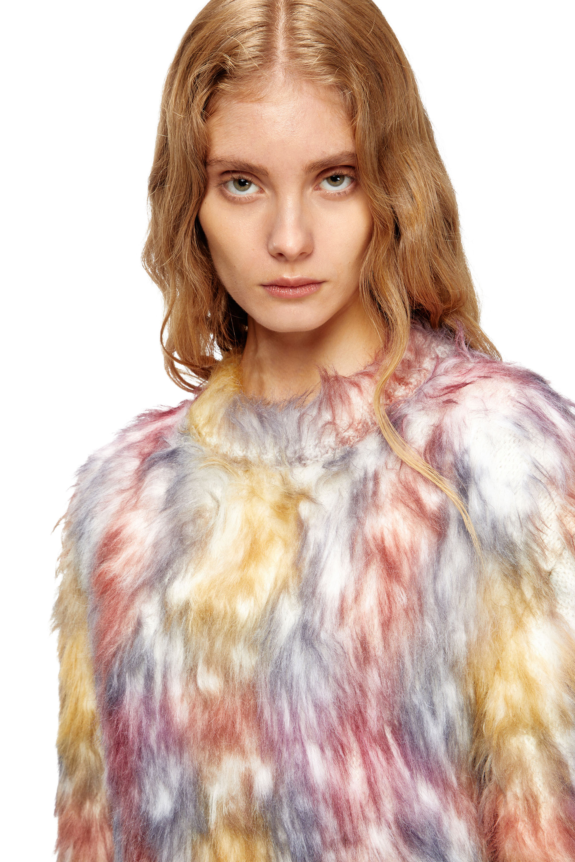 Diesel - M-BERRY, Maglione fluffy con stampa a quadri Donna in Multicolor - 5