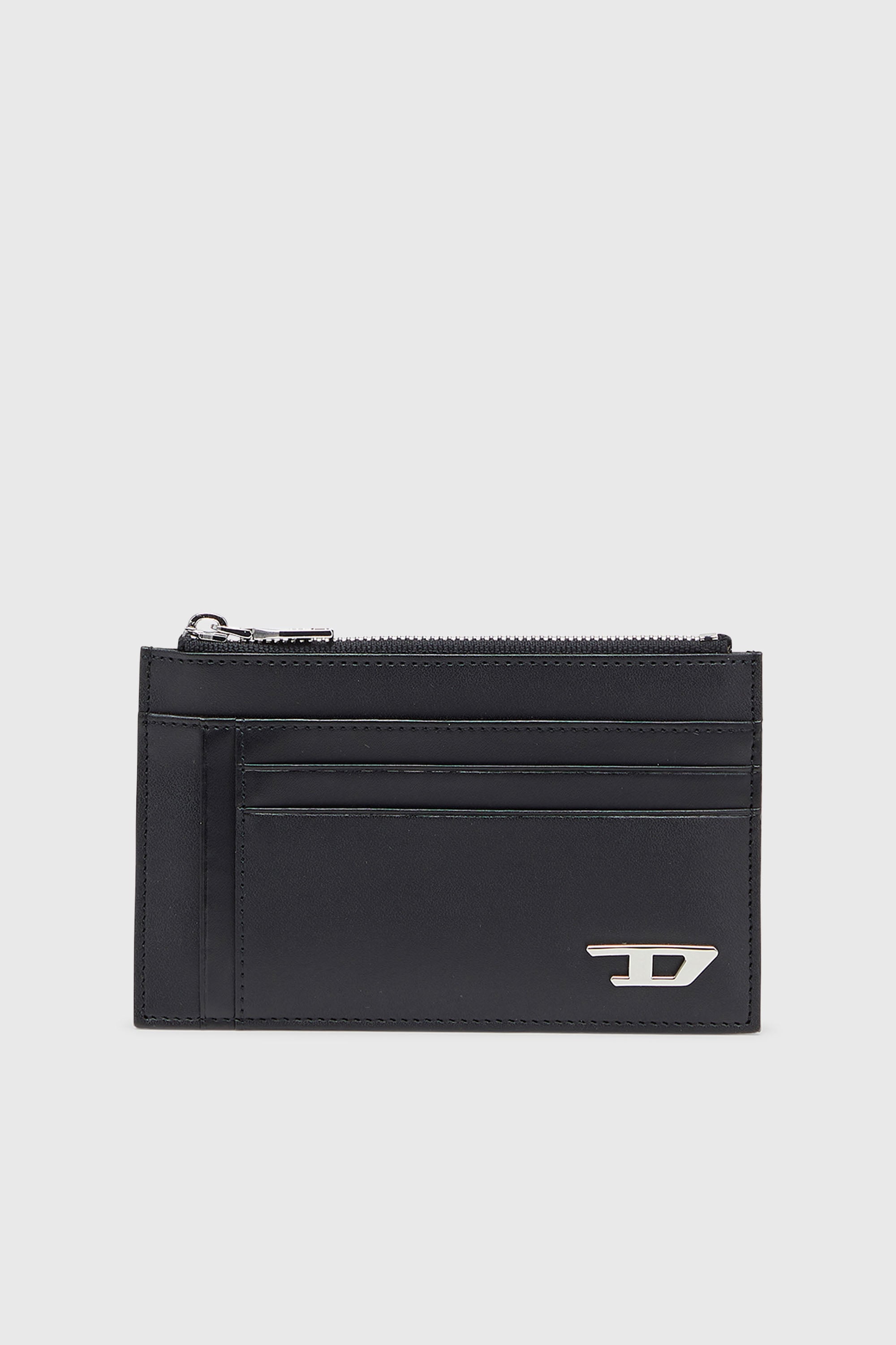 Diesel - D-LOGO 2.0 CARD CASE VI, Portacarte in pelle con tasca con zip Uomo in Nero - 1