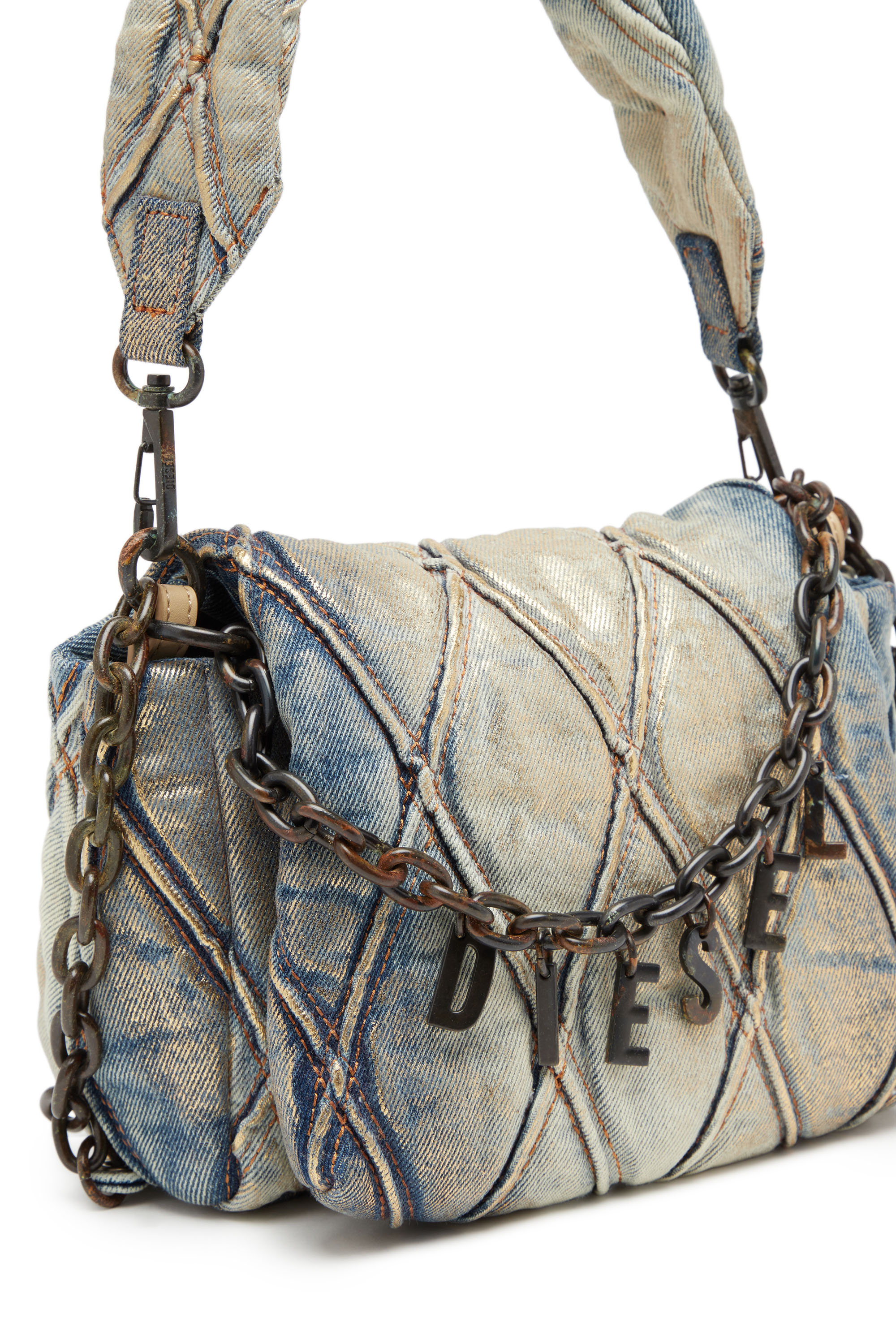 Women's Charm-D Shoulder M - Handbag in quilted denim