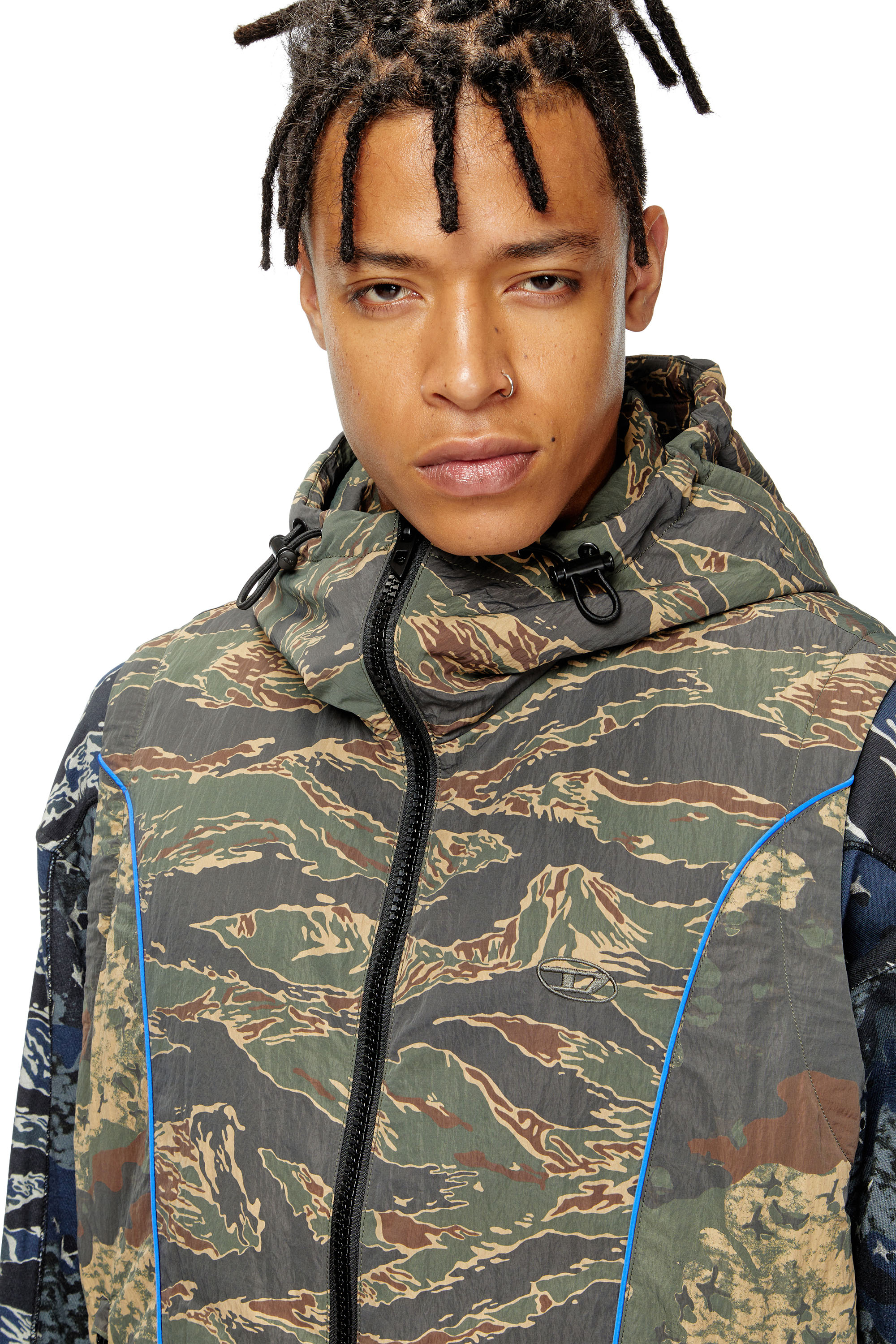 Diesel - J-OSTEND-SL-CAMU, Gilet con cappuccio e stampe camouflage Uomo in Multicolor - 5