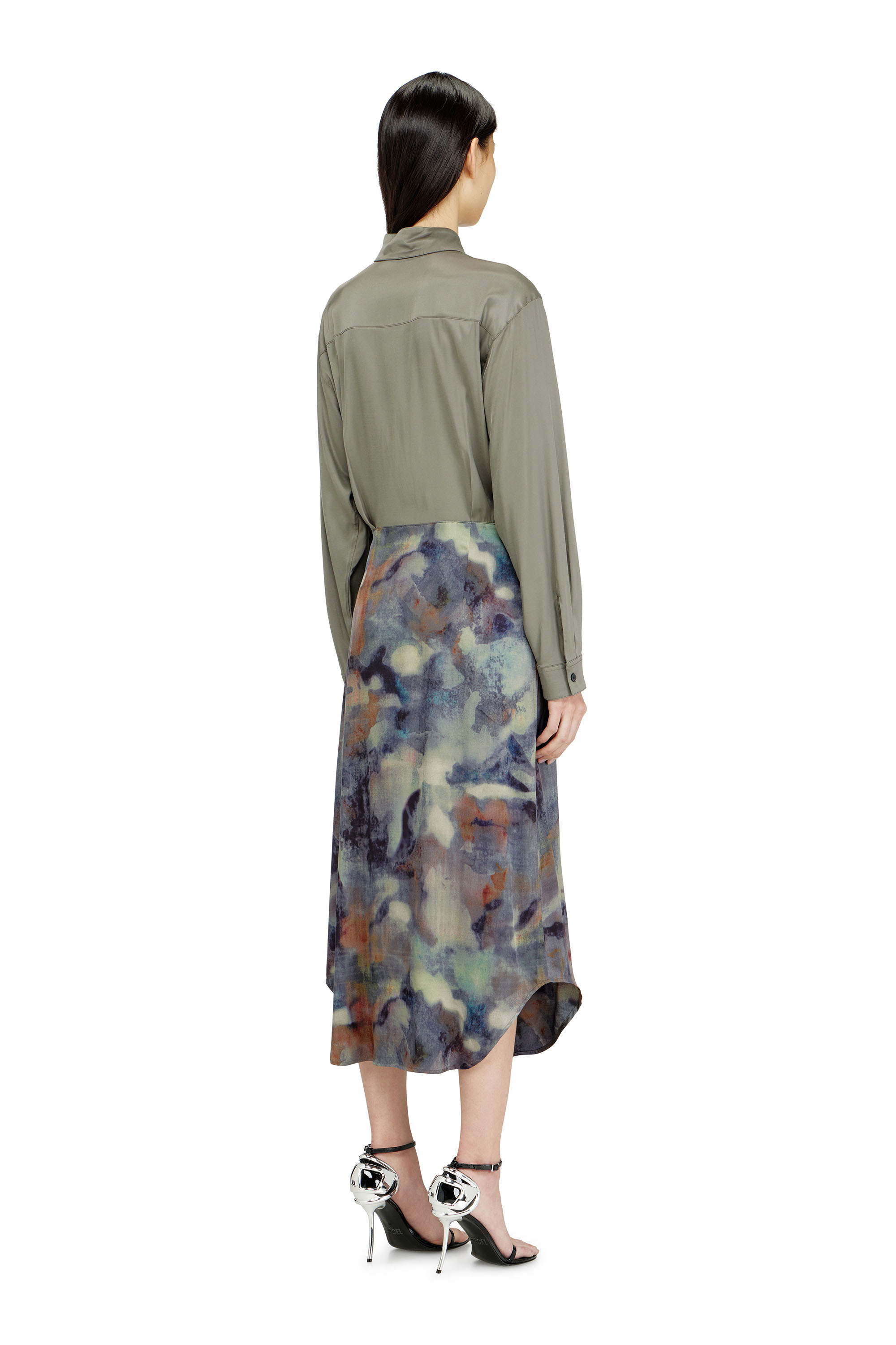 Diesel - D-ELTA, Abito midi in raso con nodo Donna in ToBeDefined - 3