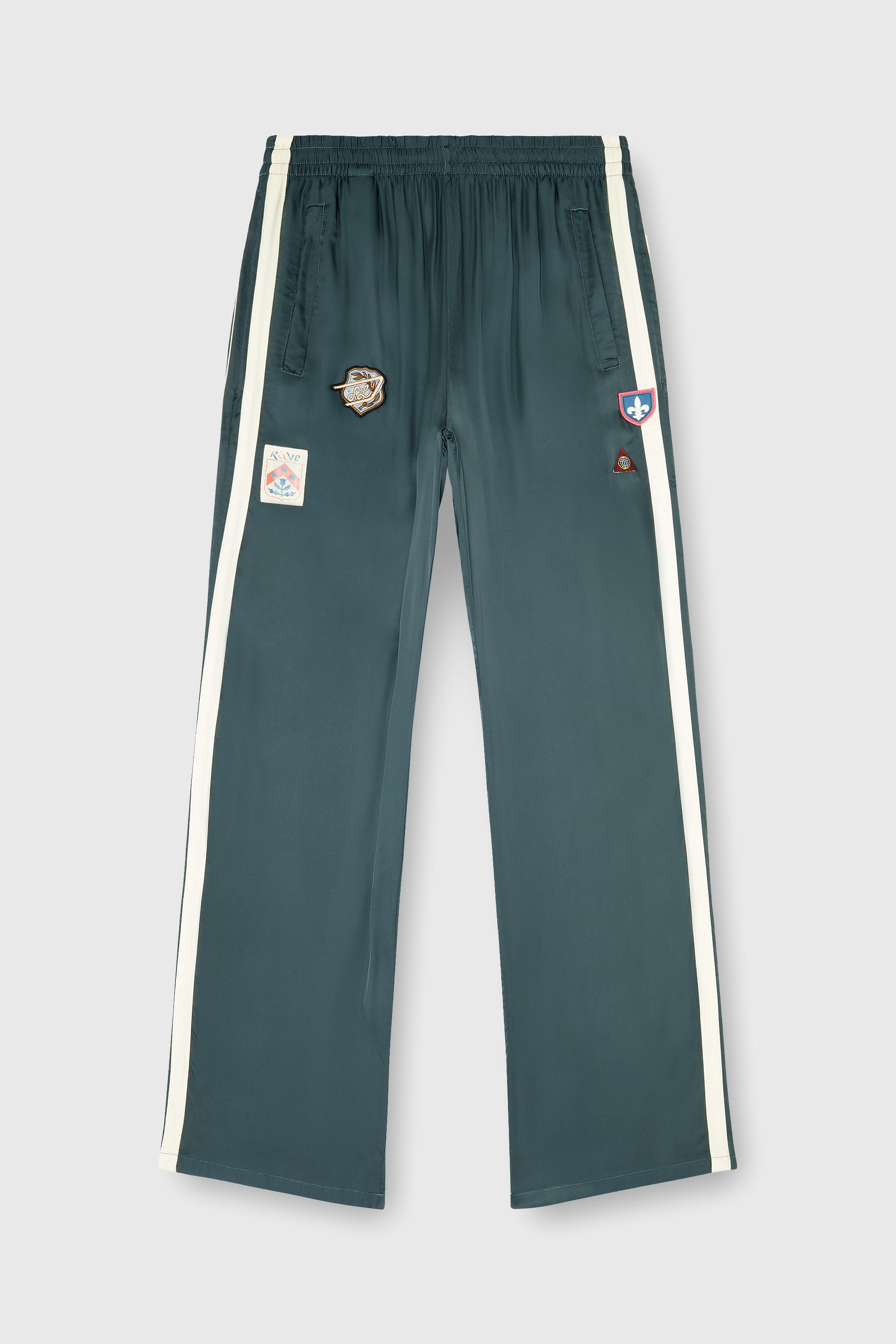Diesel - P-ANNU, Pantaloni da tuta in raso con patch Uomo in Verde - 2