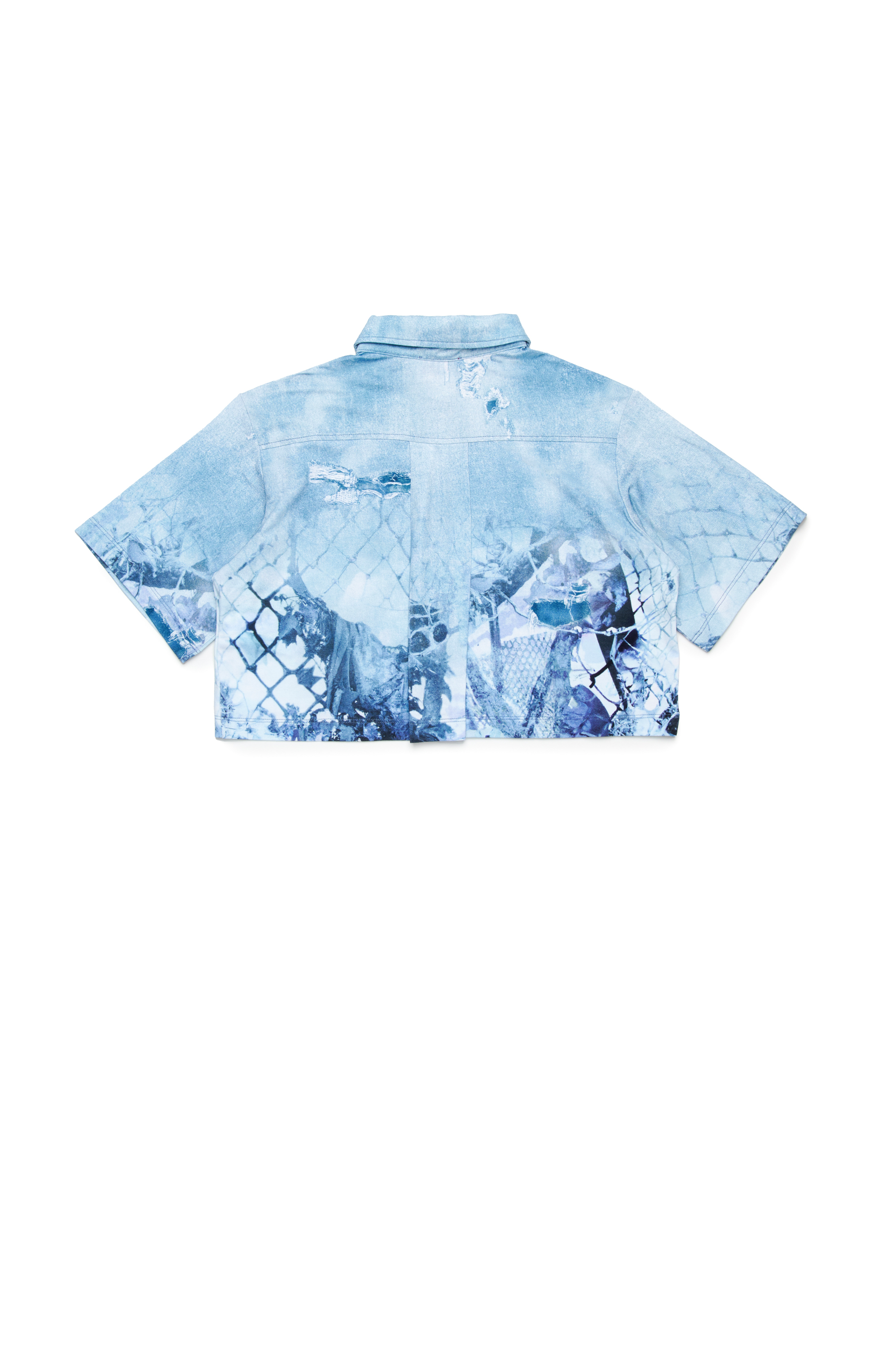 Diesel - CERDY, Camicia cropped con stampa Camouflower Donna in Blu - 2