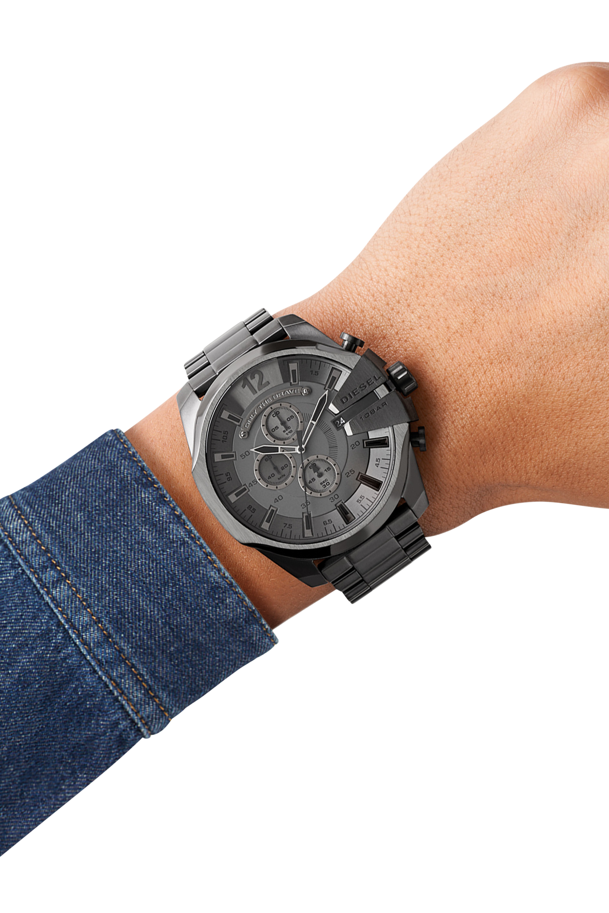 Diesel - DZ4282, Mega Chief orologio con placcatura nera Uomo in Grigio - 5