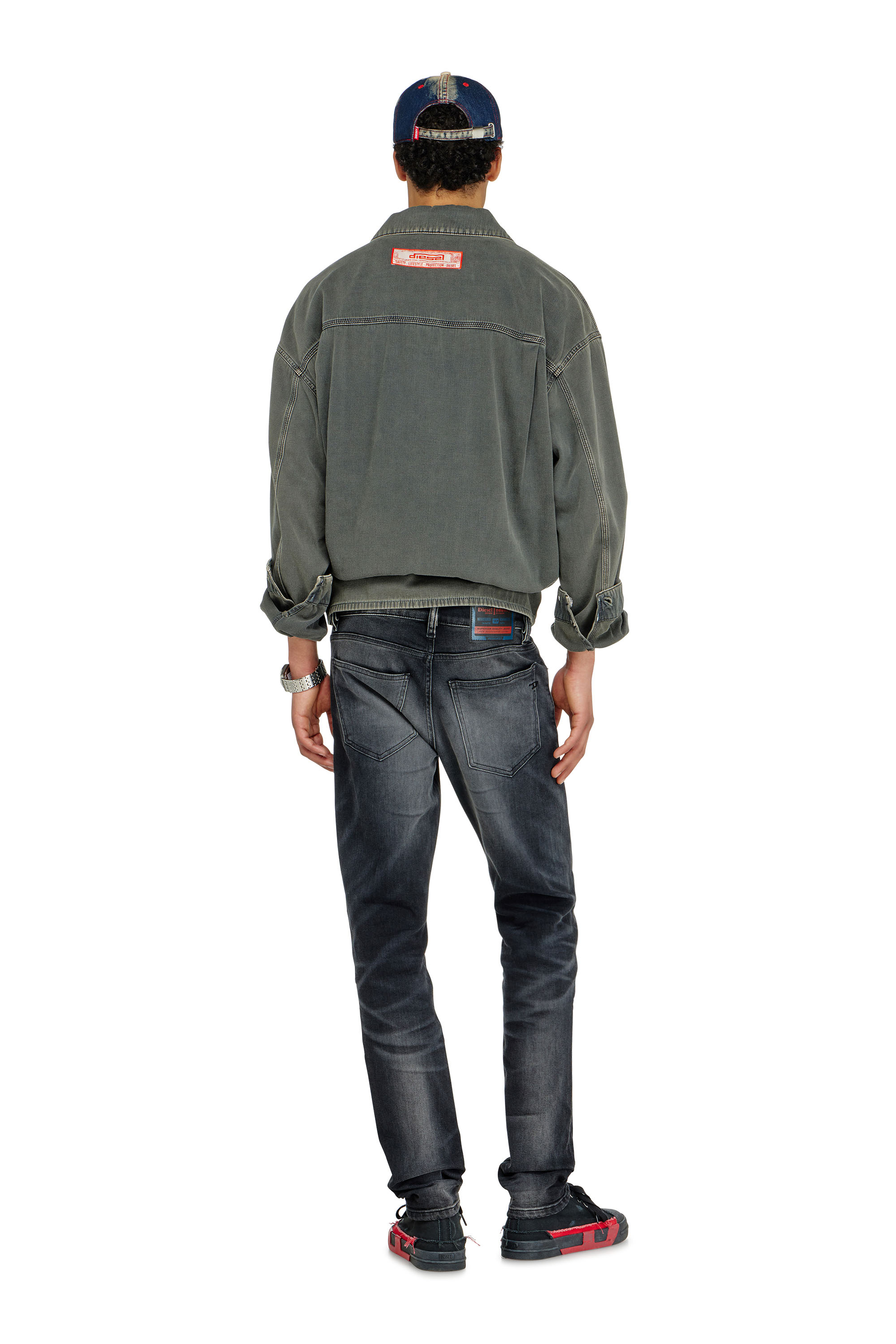 Diesel - Slim Jeans 2019 D-Strukt 09P38 Uomo, Nero/Grigio scuro - Image 3
