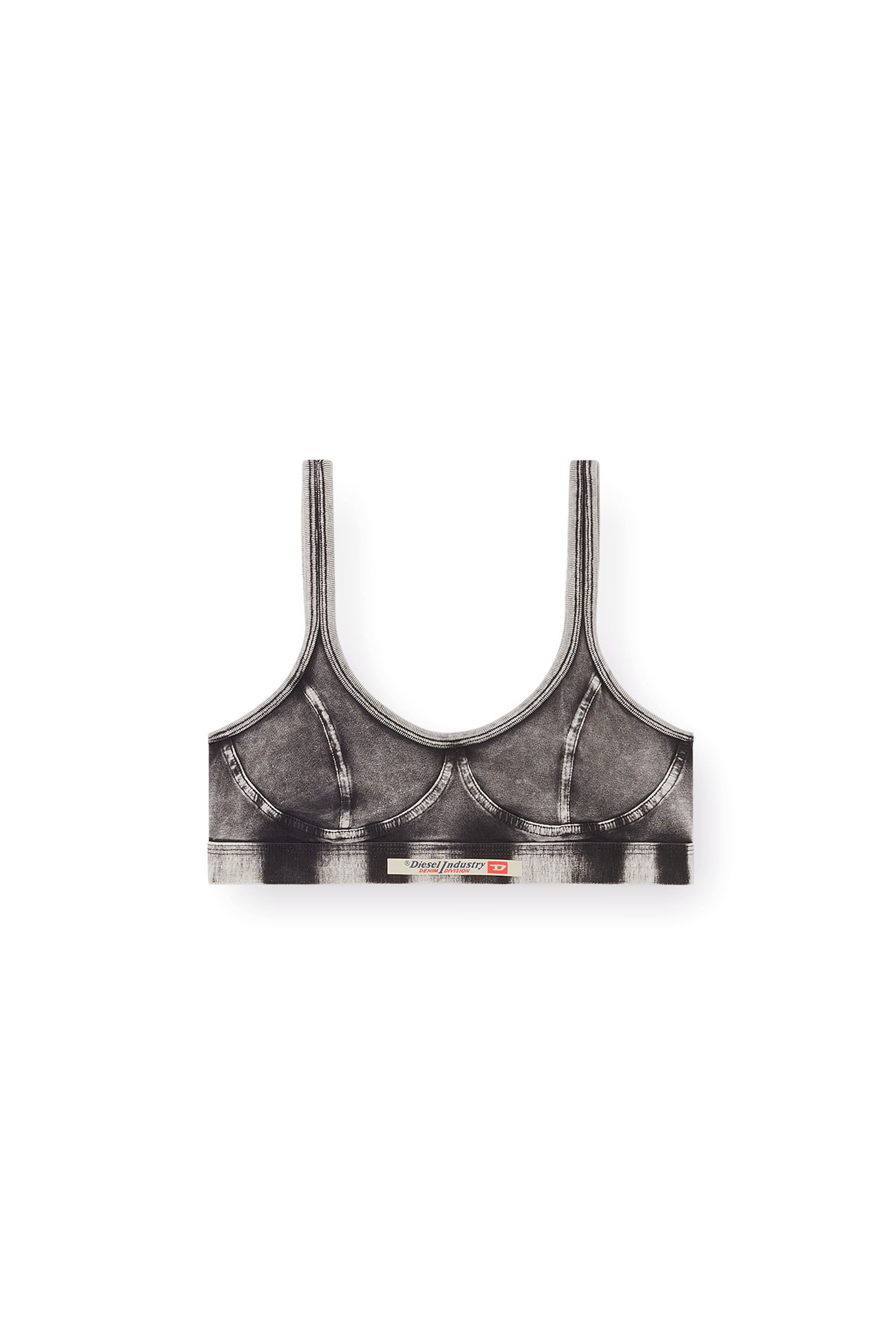 Diesel - KASSIE-DNM, Reggiseno in jersey effetto denim Donna in Nero - 3