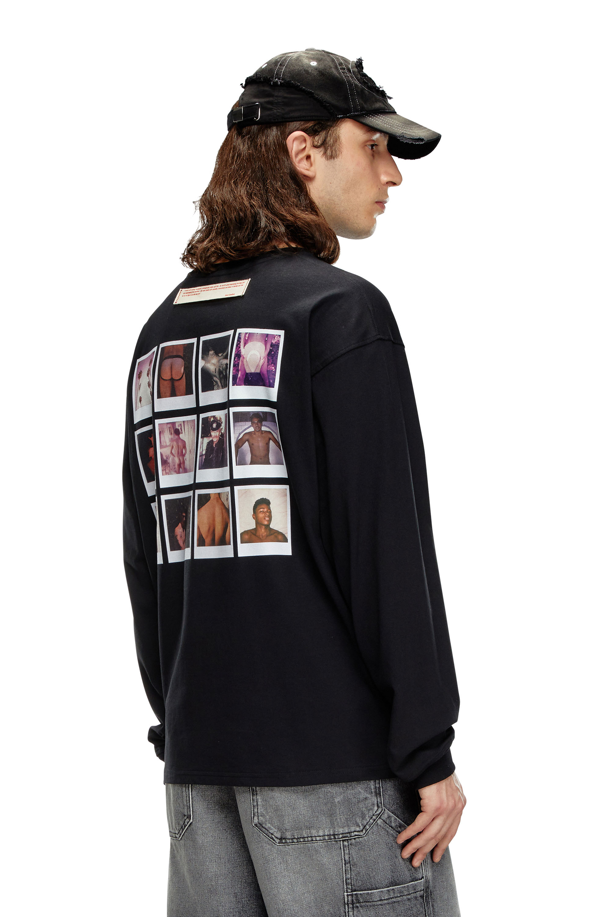 Diesel - PR-T-BOXT-LS-SS, Unisex T-shirt a maniche lunghe con patch polaroid in Nero - Image 2