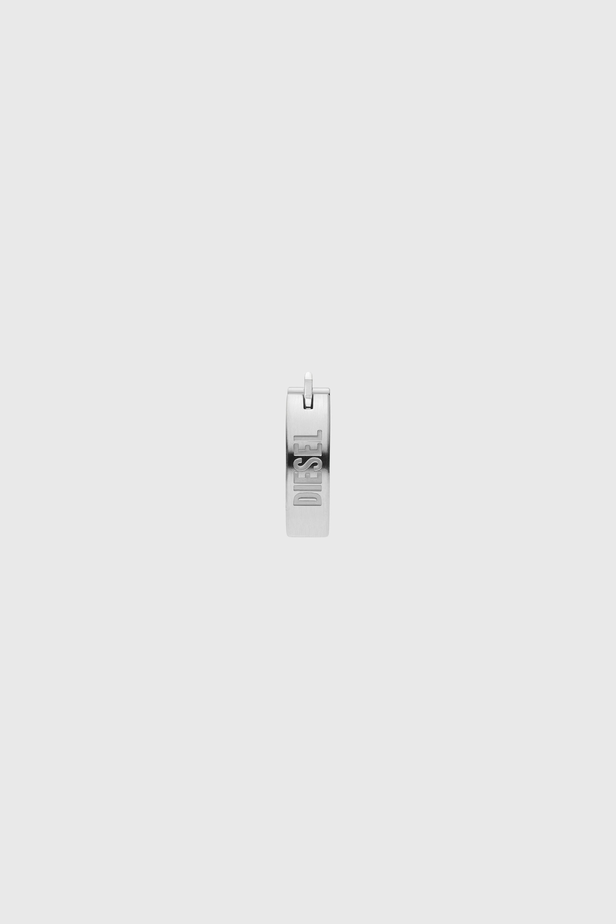 Diesel - DX1639040 JEWELLERY, Orecchino a cerchio in acciaio inossidabile Unisex in Argento - 2