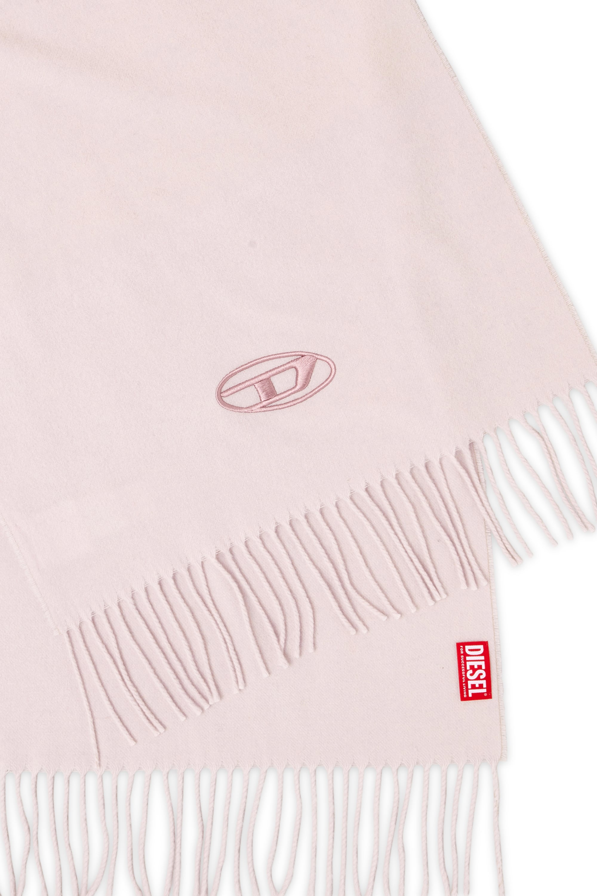 Diesel - S-IMON-D-LONG, Sciarpa in misto lana con bordi frangiati Uomo in Rosa - 3