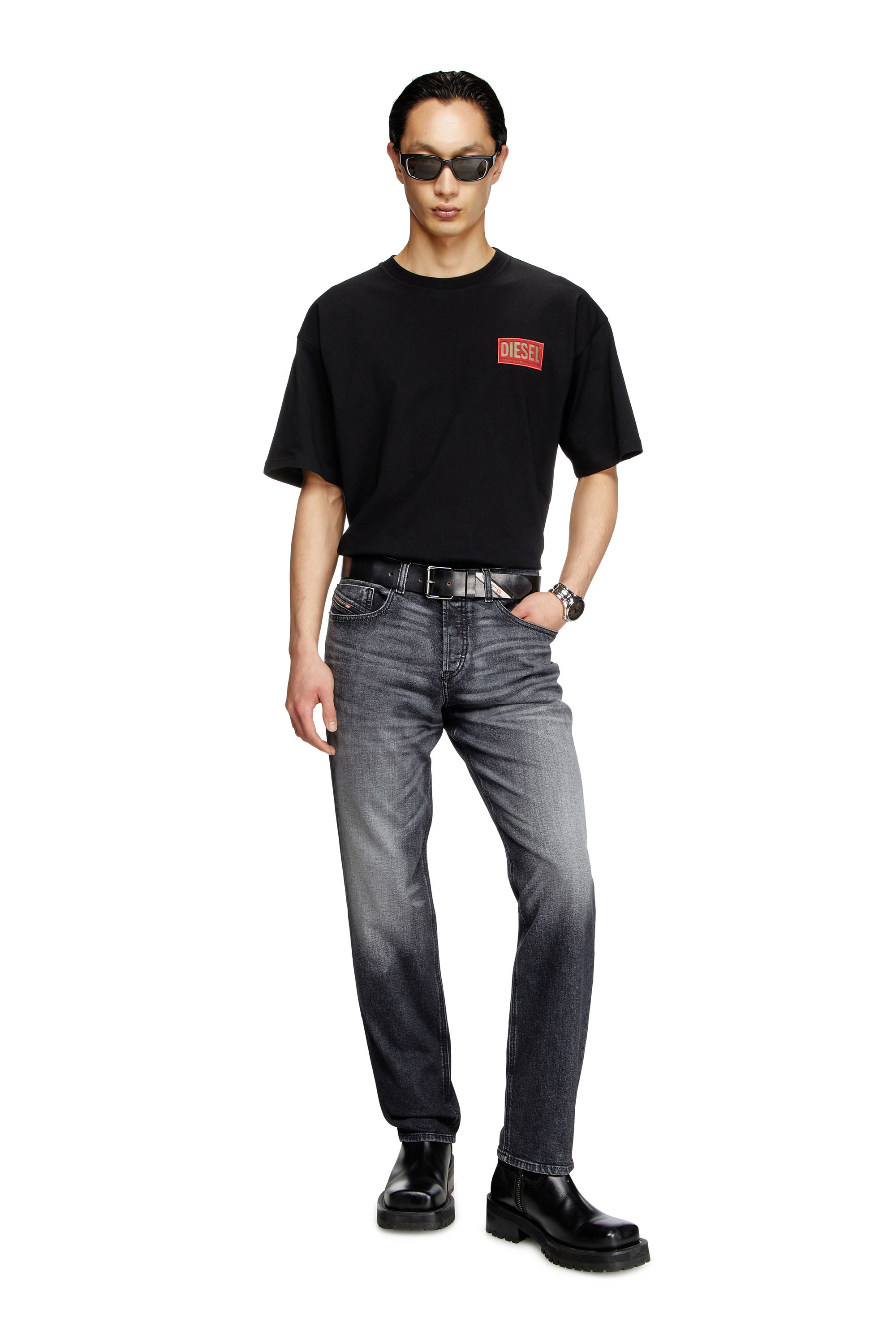 Diesel - Regular Jeans 2023 D-Finitive 09L52 Uomo, Nero/Grigio scuro - Image 1