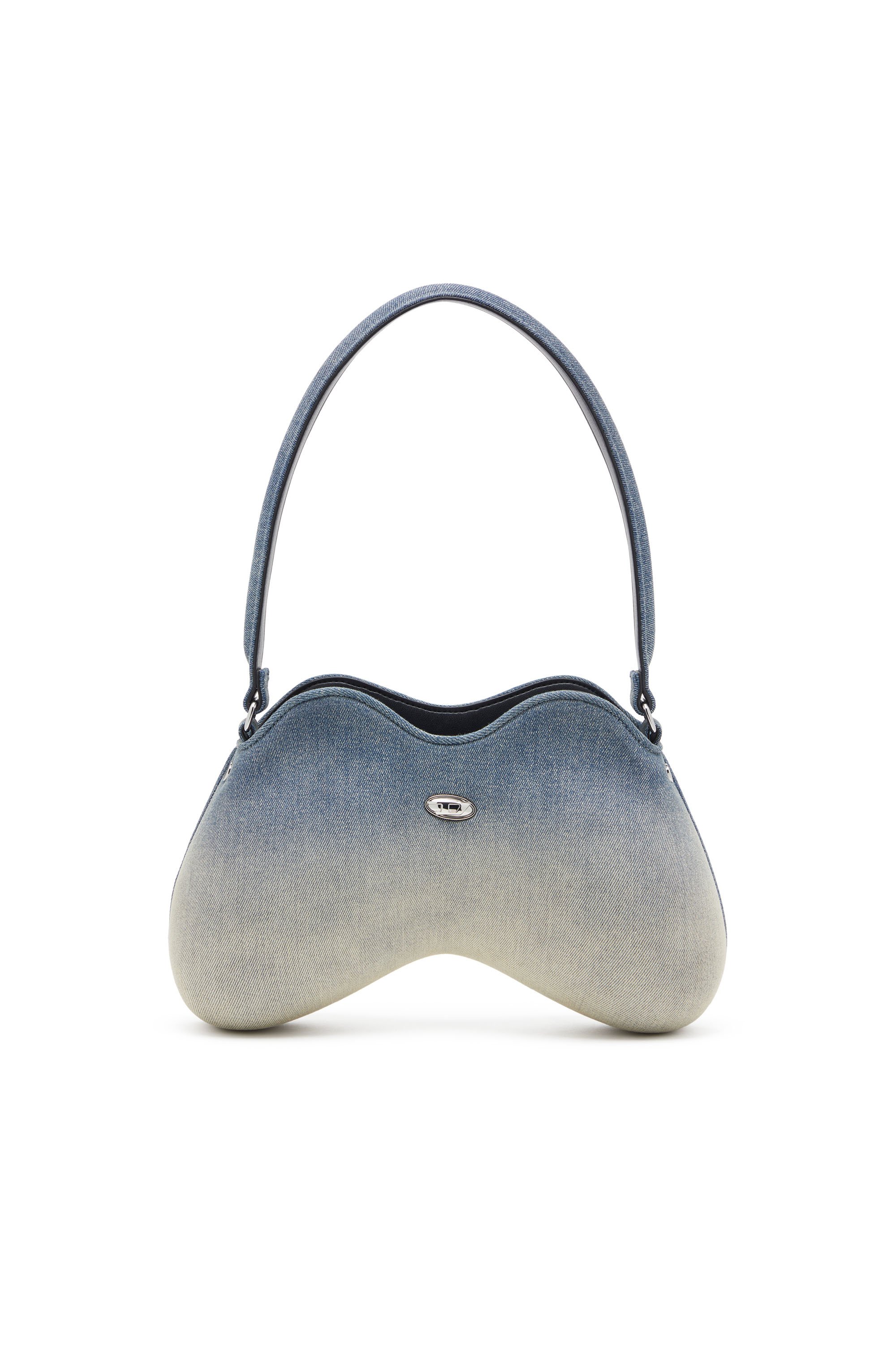 Diesel - DOUBLE-D SHOULDER, Borsa da spalla in denim solarizzato Donna in Blu - 1