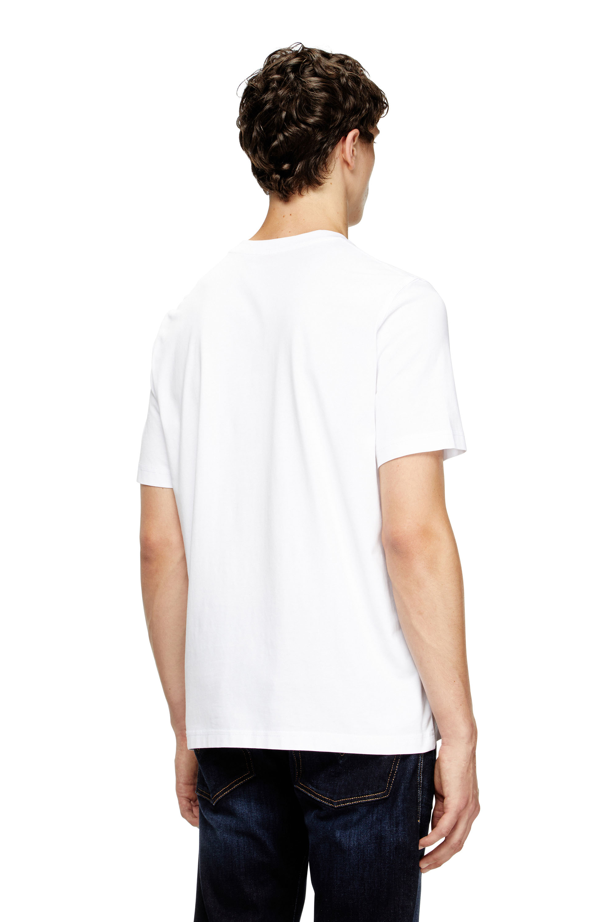Diesel - T-ADJUST-Q7, T-shirt con logo Diesel sfumato Uomo in Bianco - 4