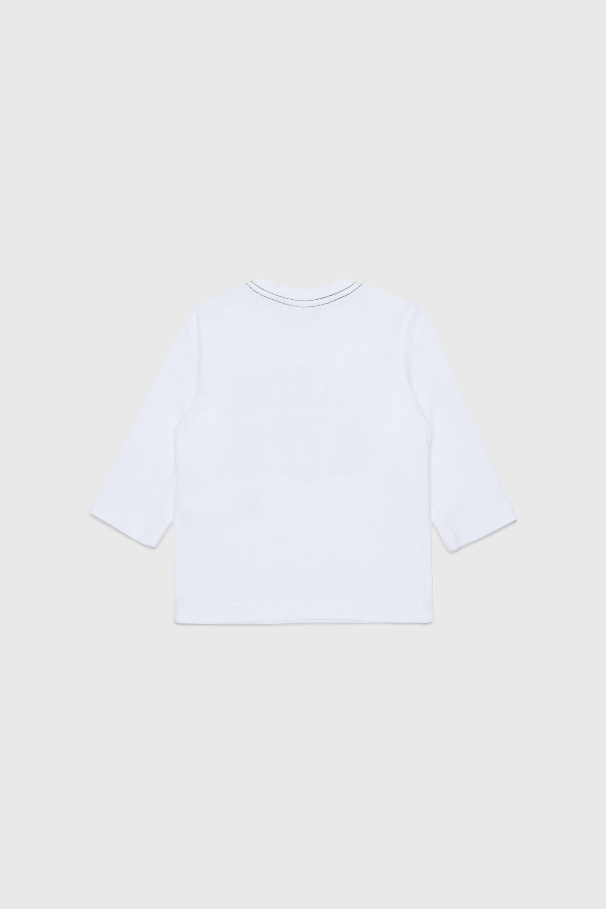 Diesel - TBANB, T-shirt a manica lunga con stampa logo Uomo in Bianco - 2