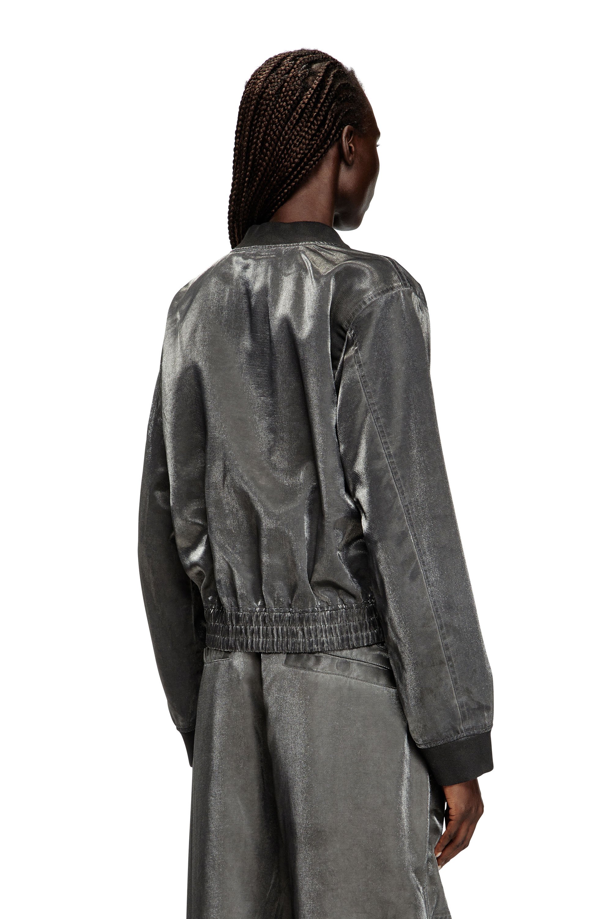 Diesel - G-HOST, Giacca bomber in raso Donna in Grigio - 4