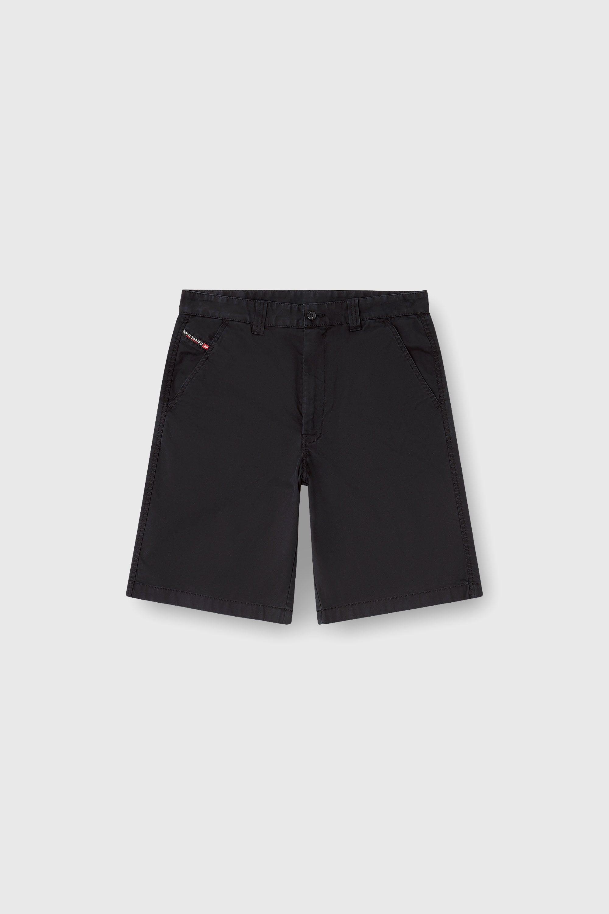Diesel - P-HANT-CHINO-SHORT-EPCH, Pantaloncini di cotone con trattamento stonewash Uomo in Nero - 2