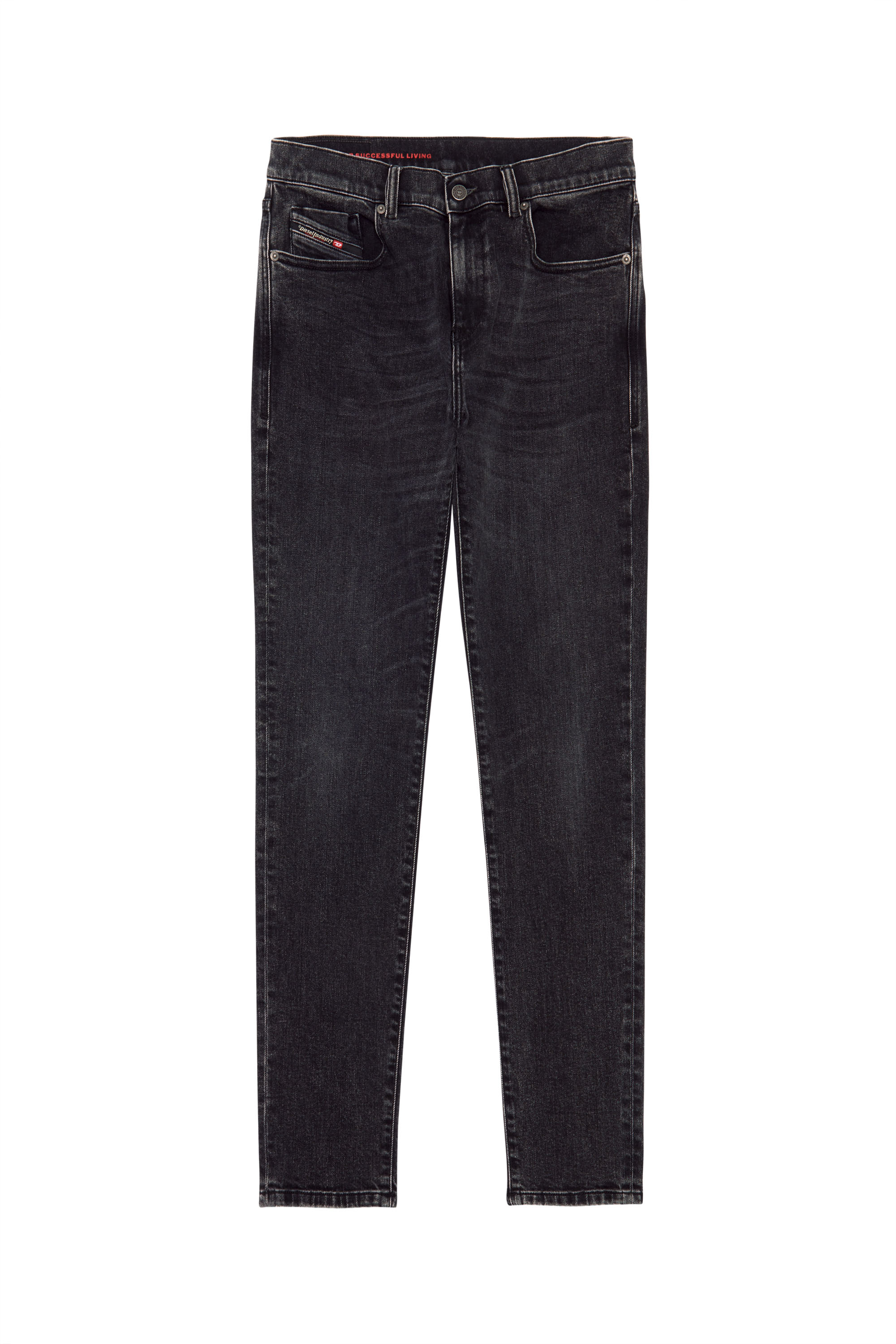 Diesel - Slim Jeans 2019 D-Strukt 09B83, Nero/Grigio scuro - Image 3