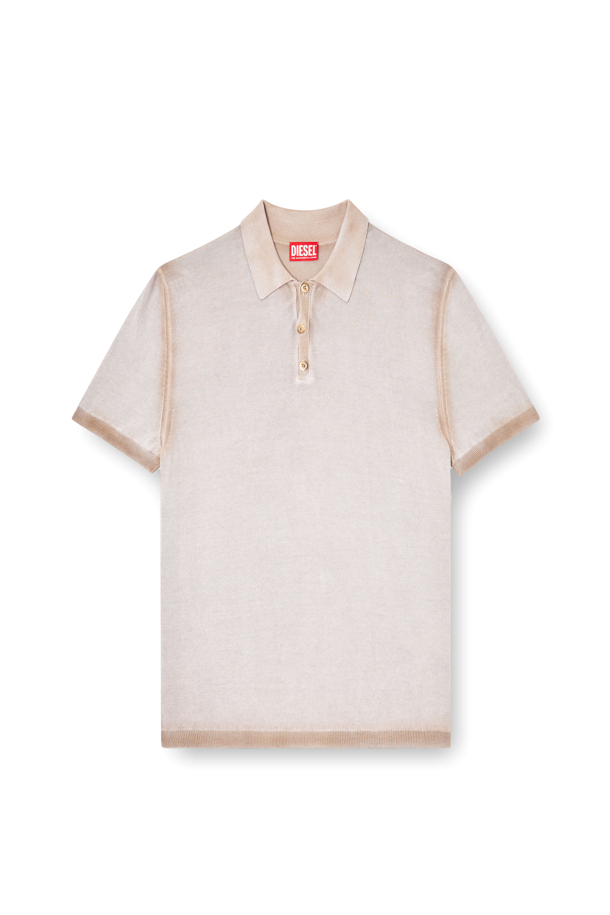 Diesel - K-VIRTO, Polo in maglia dégradé Uomo in Beige - 3