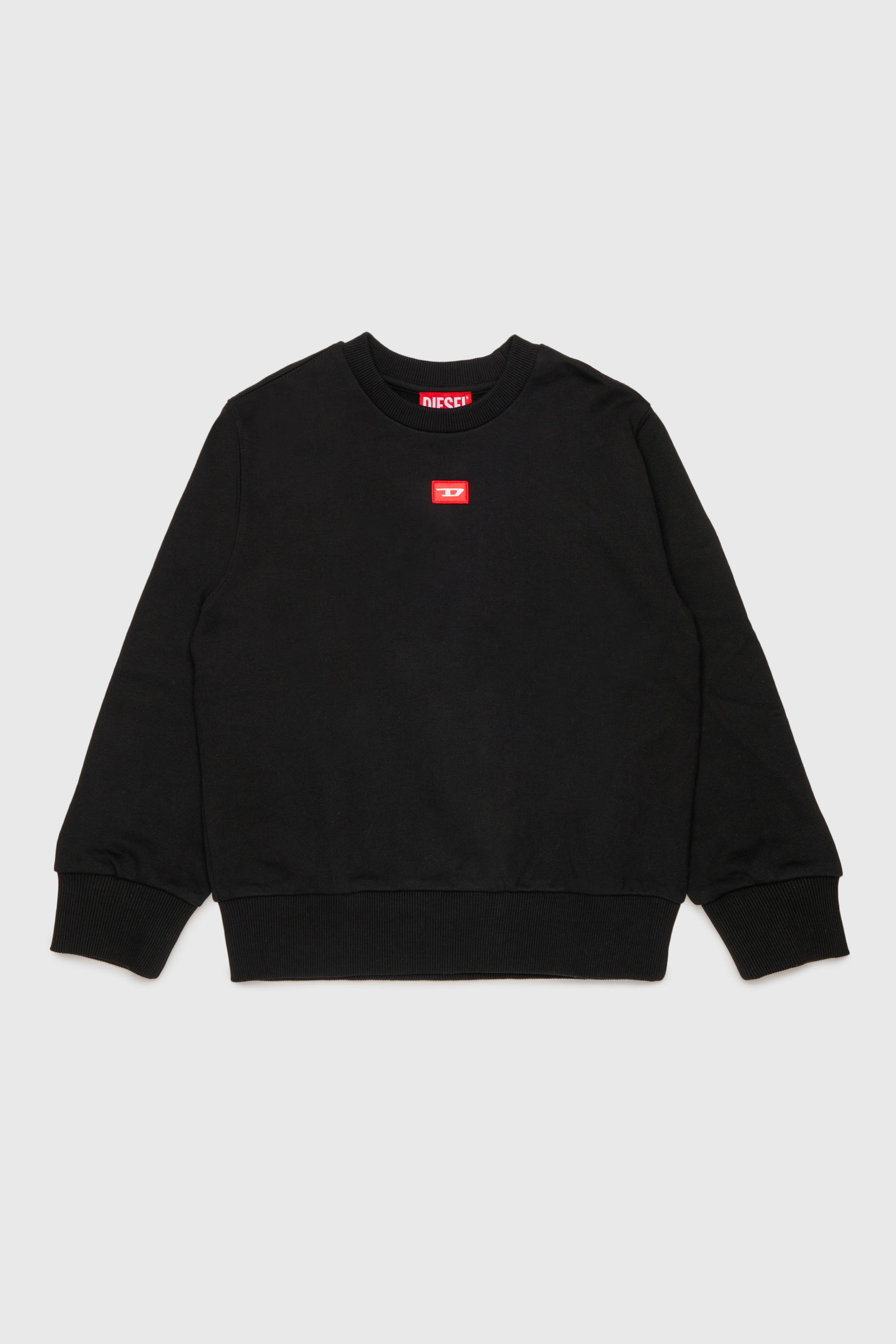 Diesel - SXGIN OVER, Felpa con piccolo logo applicato Unisex in Nero - 1