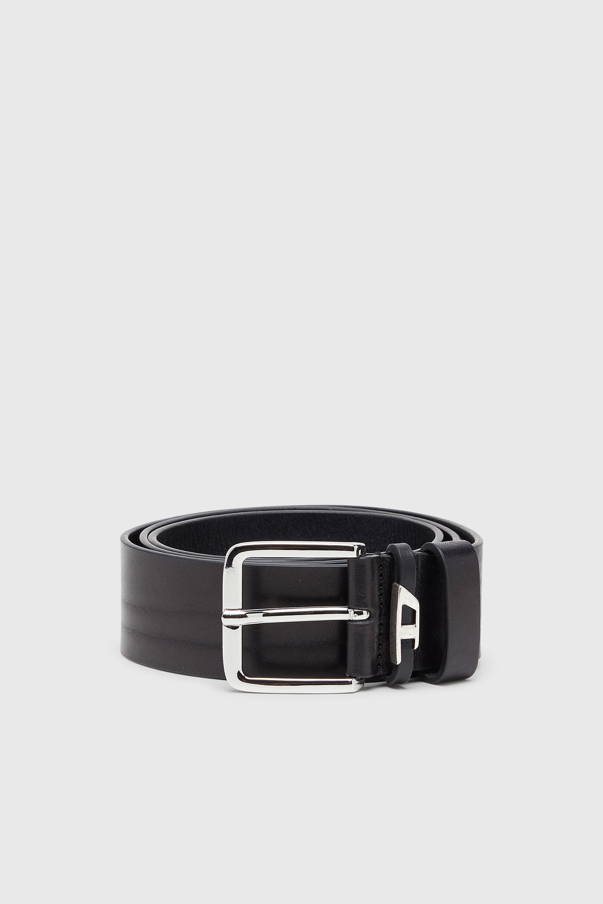 Diesel - B-D LOOP, 4 cm cintura in pelle effetto crinkle Uomo in Nero - 1