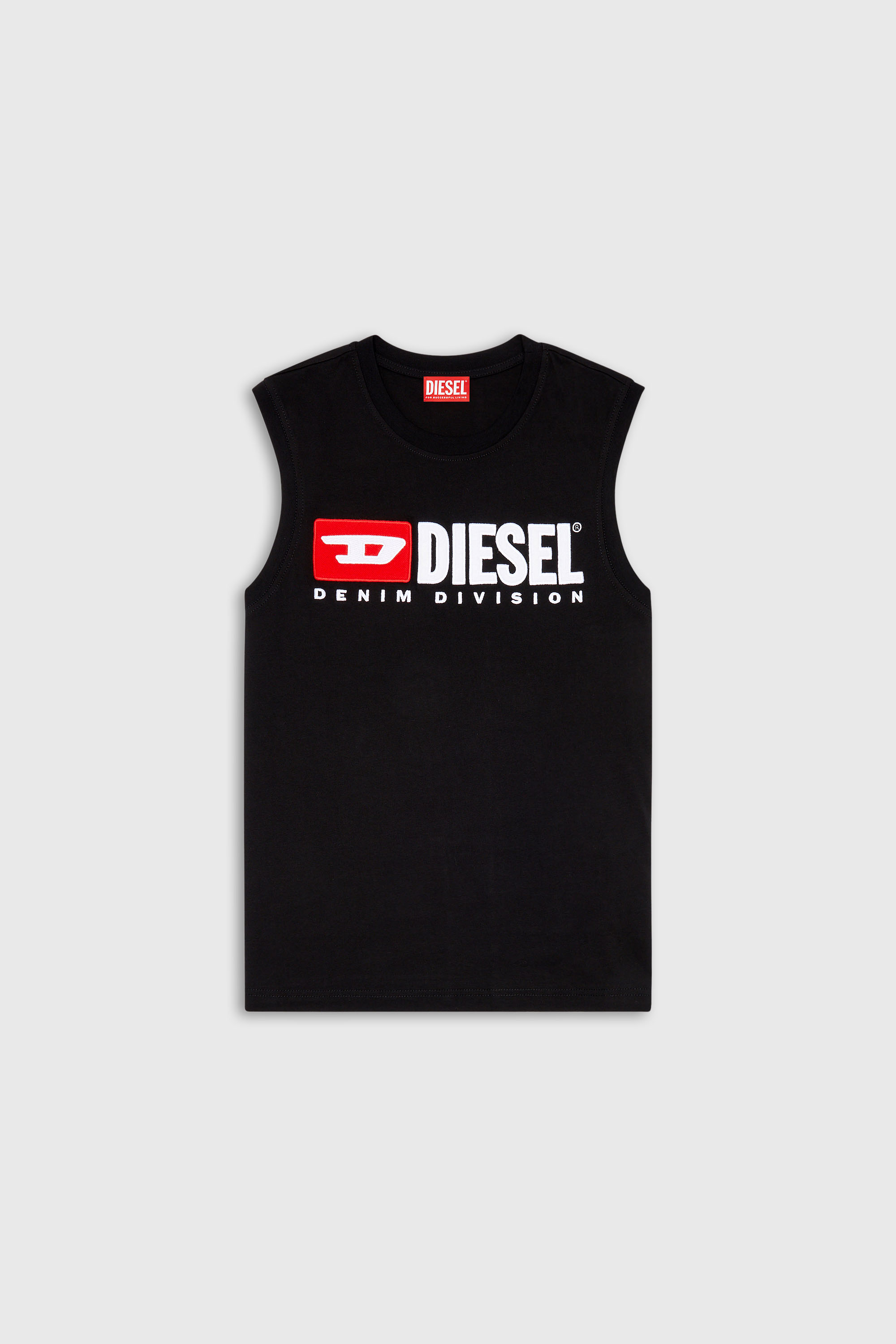 Diesel - T-ISCO-DIV, Canotta con stampa logo sul petto Uomo in Nero - 2