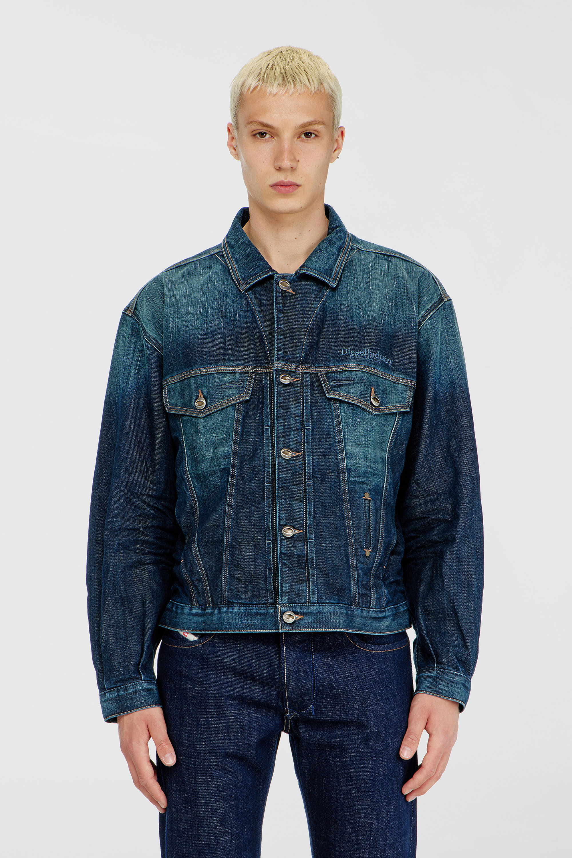 Diesel - D-DENVER-CL, Trucker jacket in denim selvedge Unisex in Blu - 1