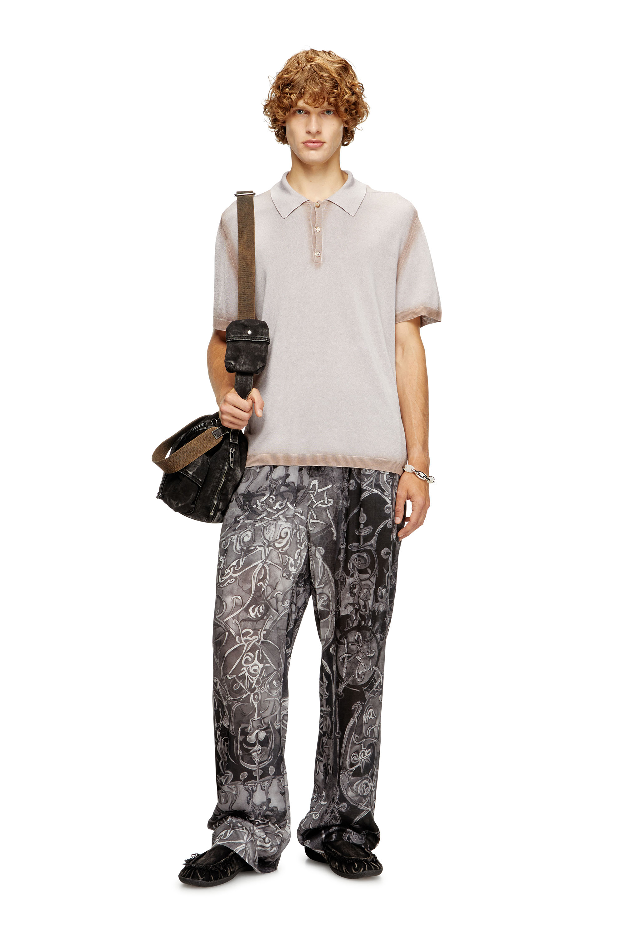 Diesel - K-VIRTO, Polo in maglia dégradé Uomo in Beige - 2