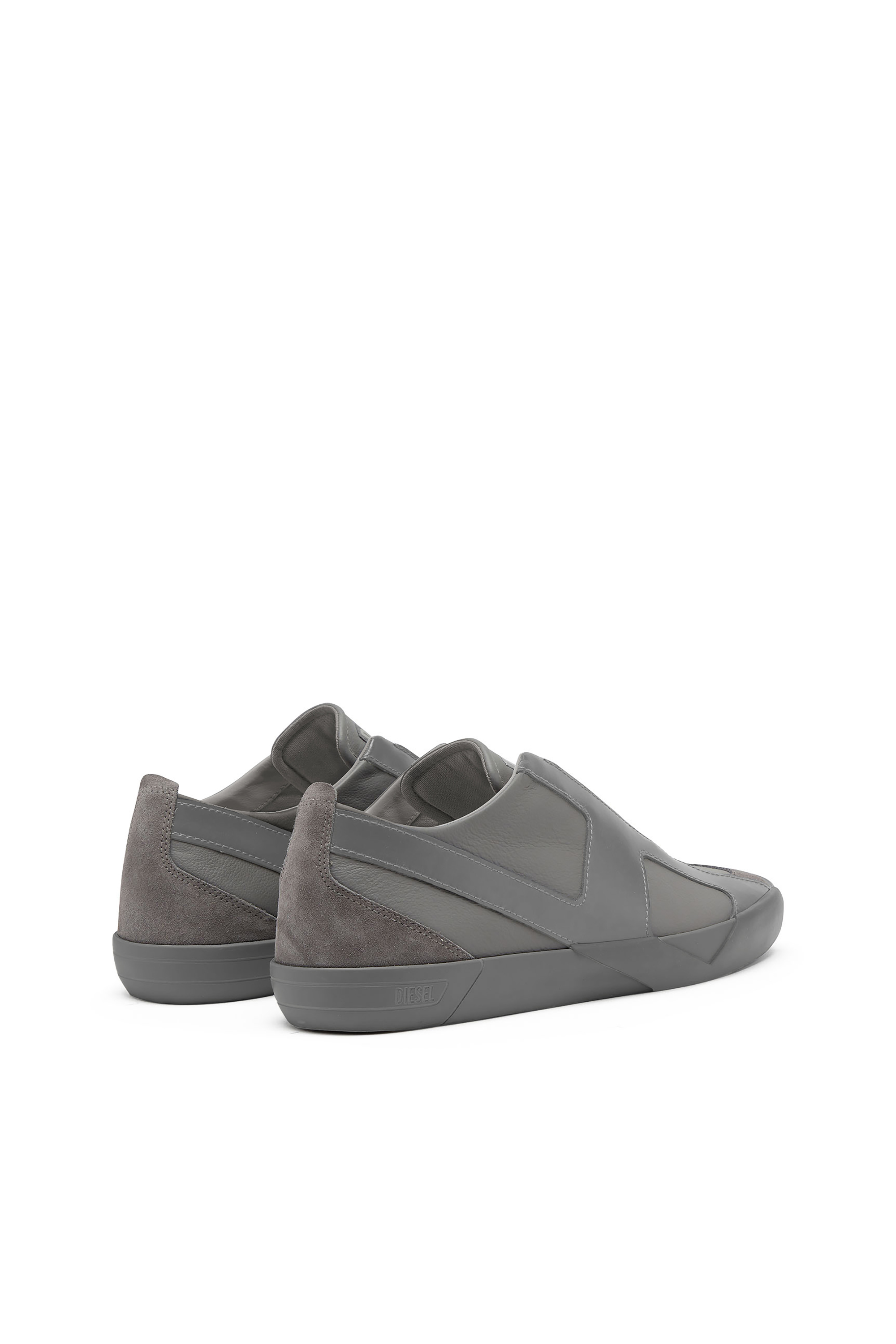 Diesel - S-SLANTE-D LOW, S-Slante-D-Sneakers in pelle e suede con logo D Uomo in Grigio - 3