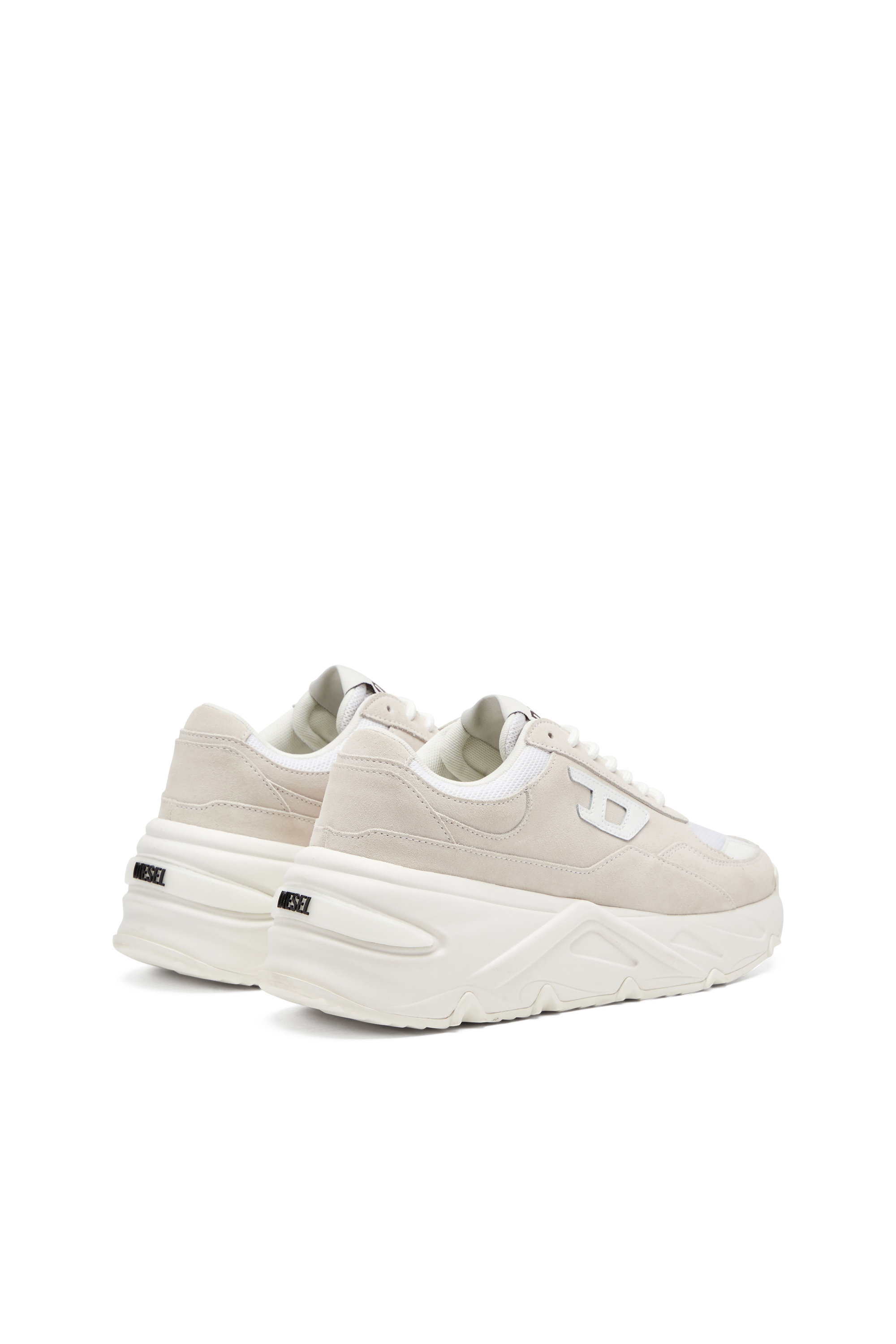 Diesel - S-SAVANNAH W, Sneaker platform in rete e suede Donna in Bianco - 3