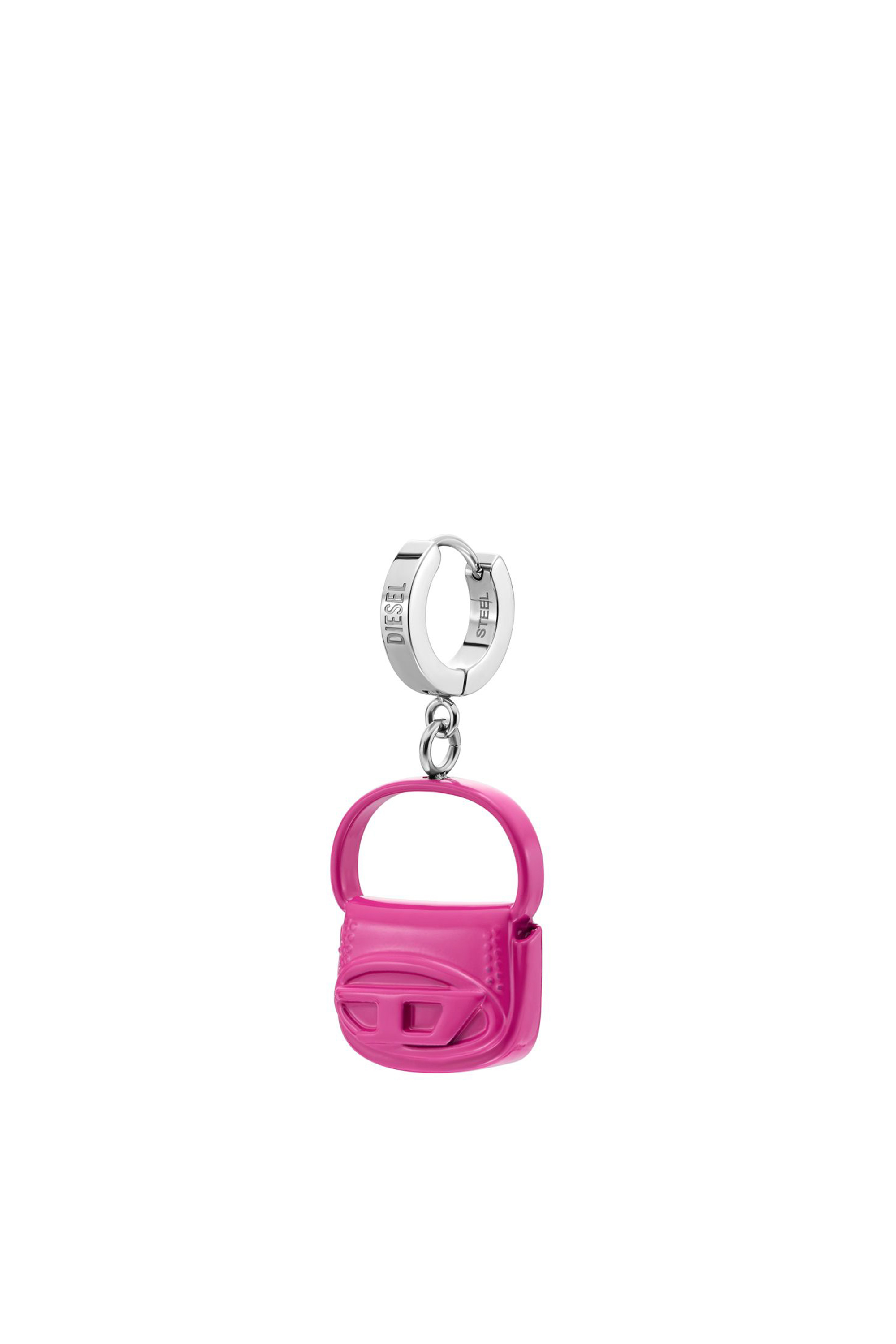 Diesel - DX1528 JEWEL, Unisex Pink stainless steel drop earring in Pink - Image 1