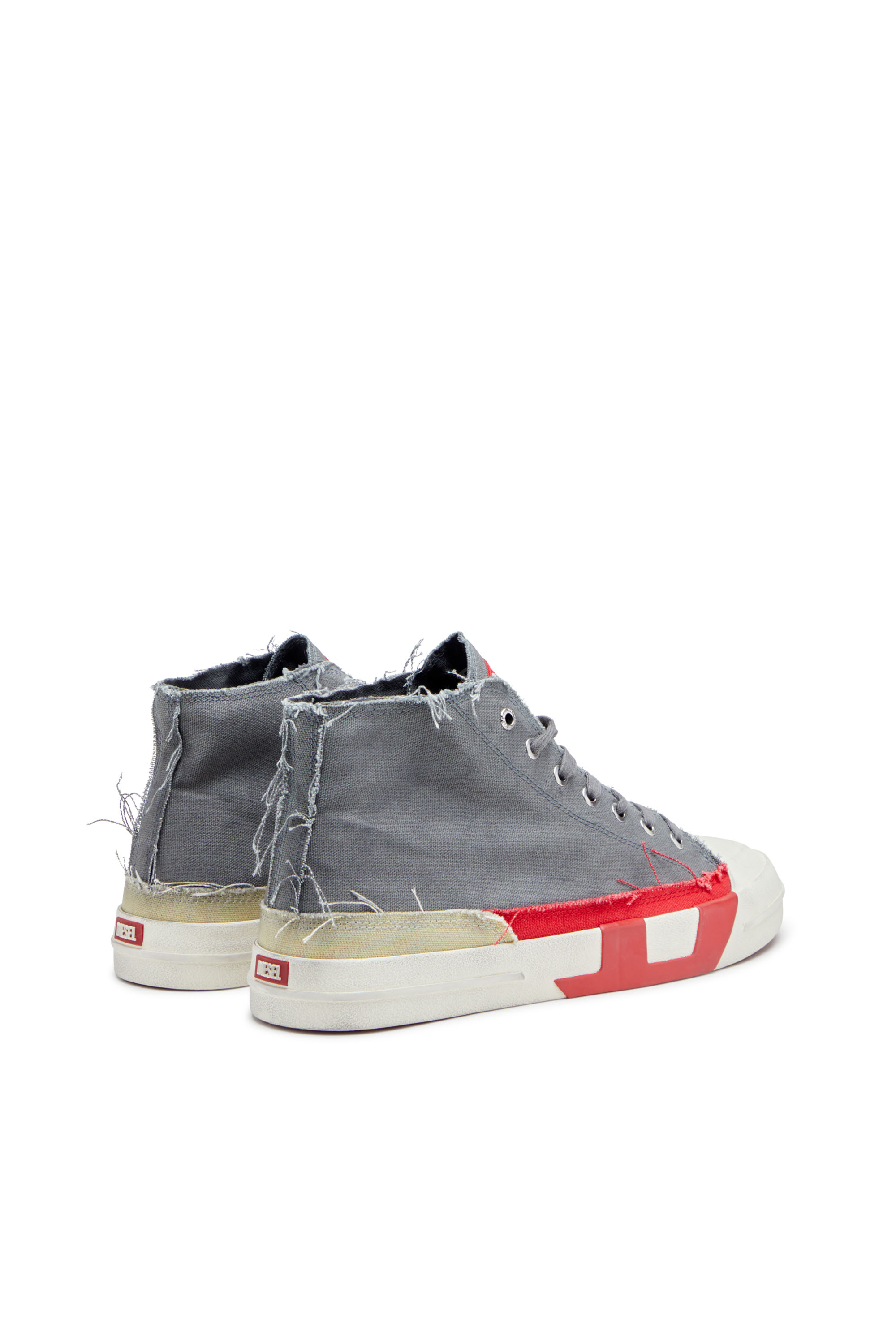S-D-VERSE MID, Grigio/Rosso Diesel - S-D-VERSE MID, S-D-Verse-Sneaker high-top in canvas effetto dirt Uomo in Multicolor - 3