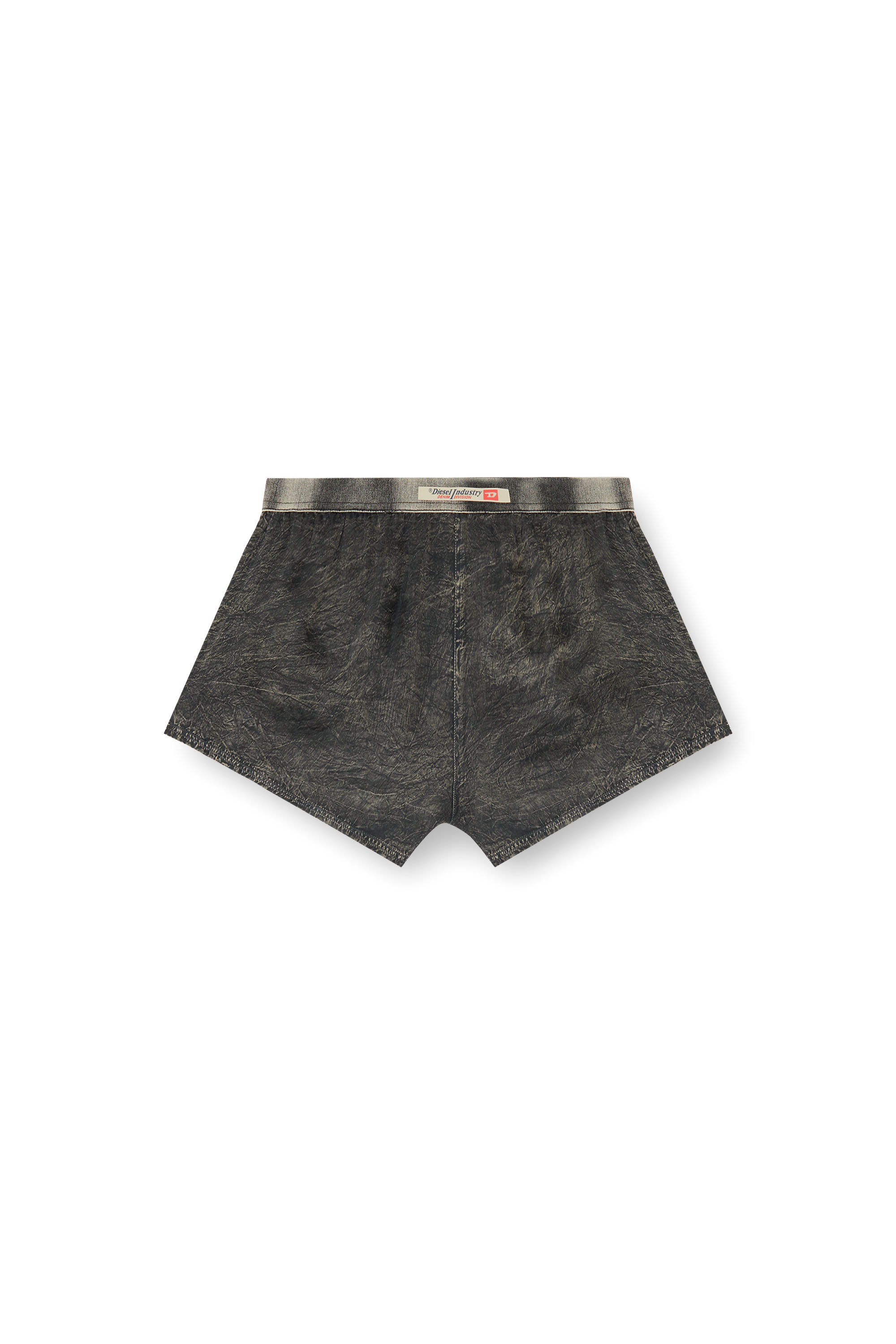 Diesel - SURYA-DNM, Pantaloni corti in viscosa lavorata fluida Donna in Grigio - 3