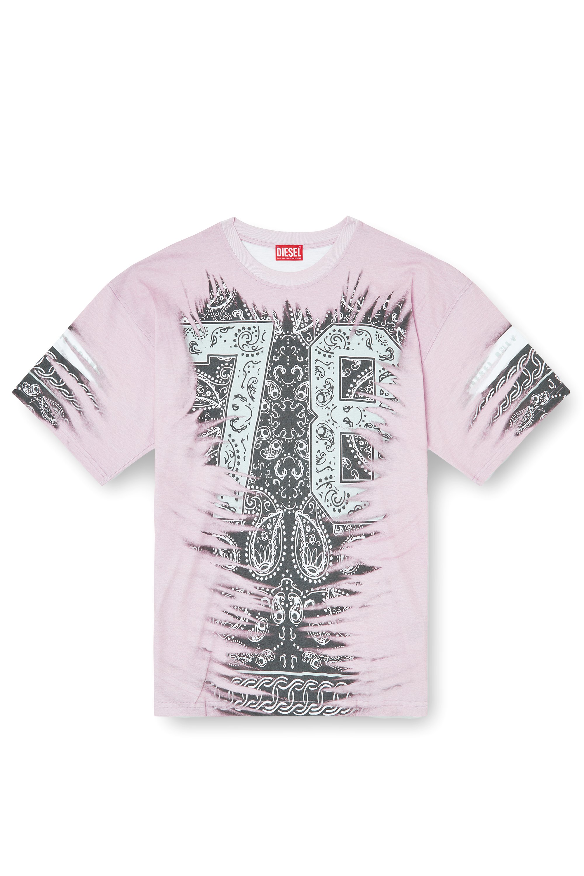 Diesel - T-BOXT-78-R1, Man's T-shirt with 78 bandana print in Pink - 3