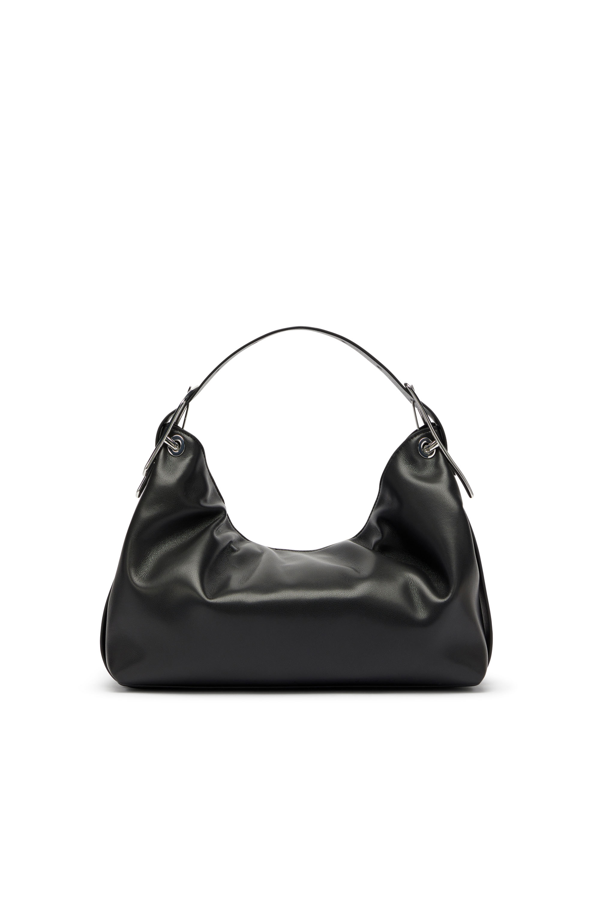 Diesel - D-LINE SHOULDER, D-Line-Borsa a spalla in pelle Donna in Nero - 4